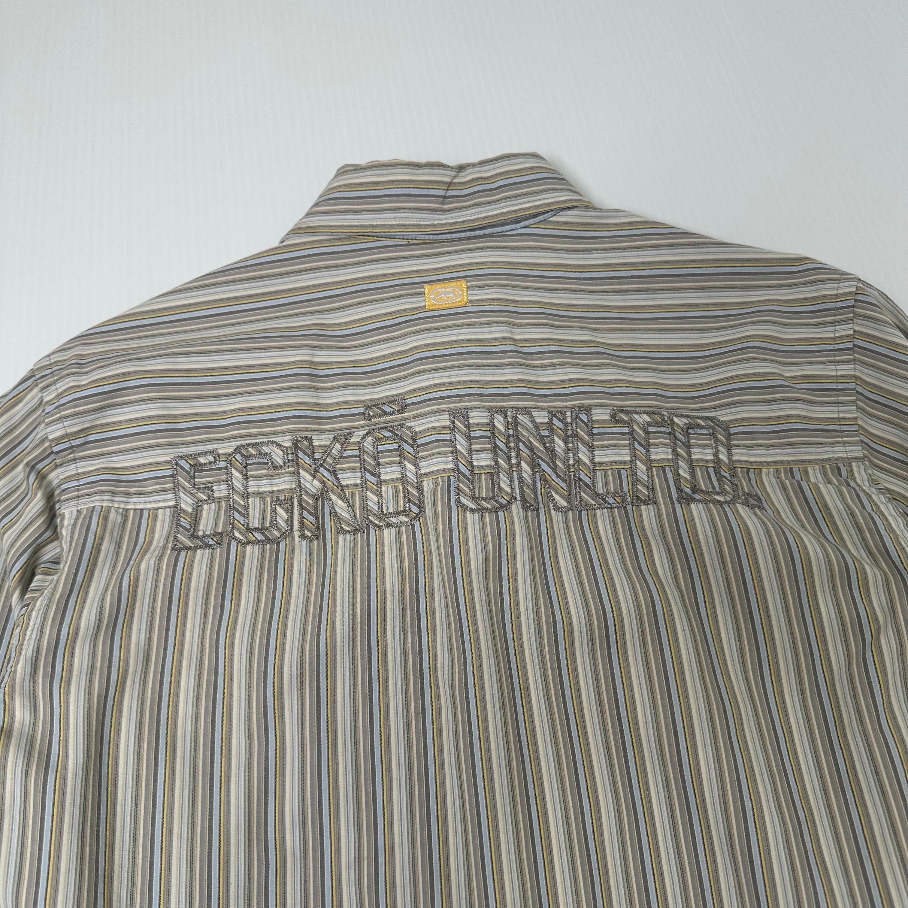Y2K Ecko Unltd. Pinstripe Girls Button Up Shirt S