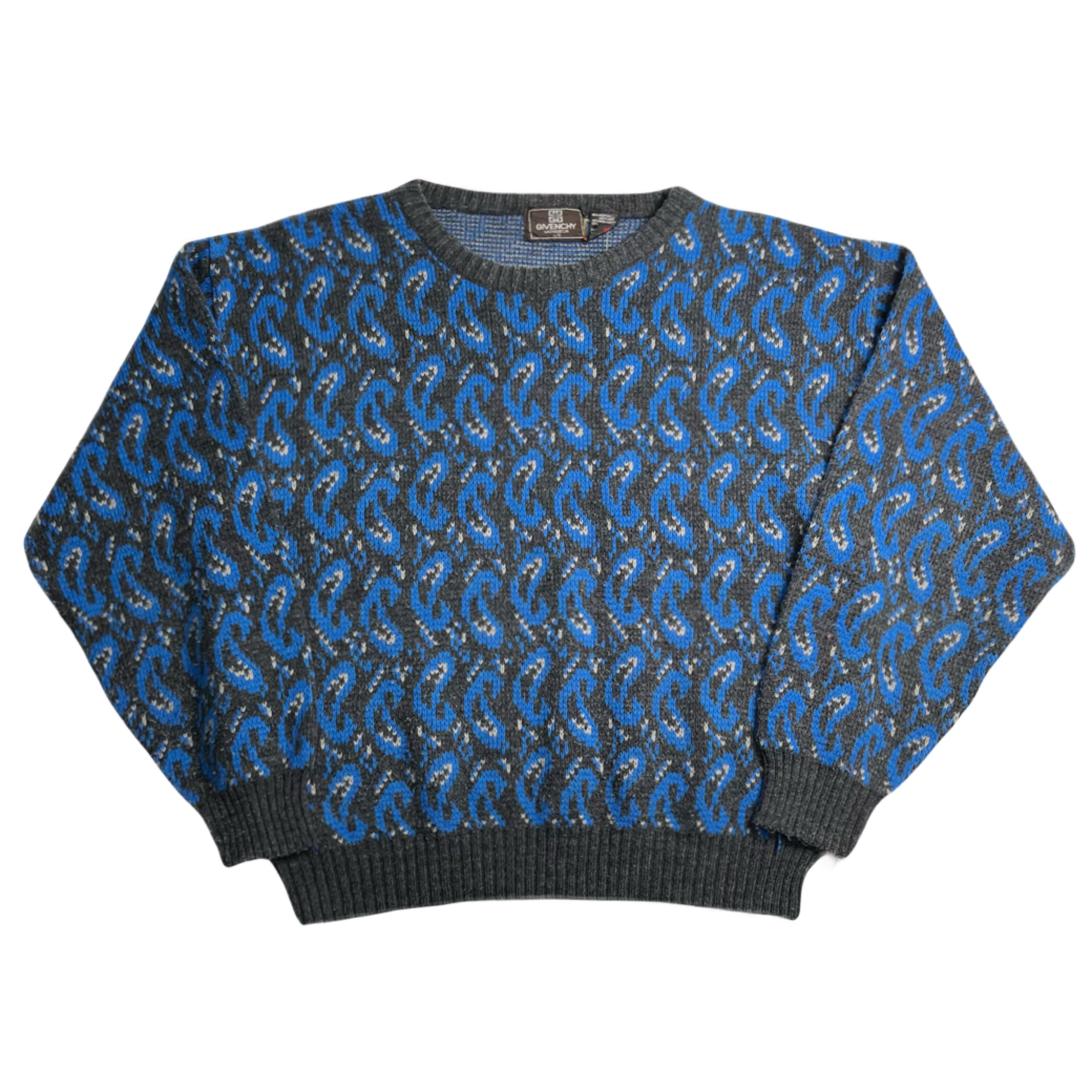 Vintage Givenchy Monsieur Pattern Knit Sweater L