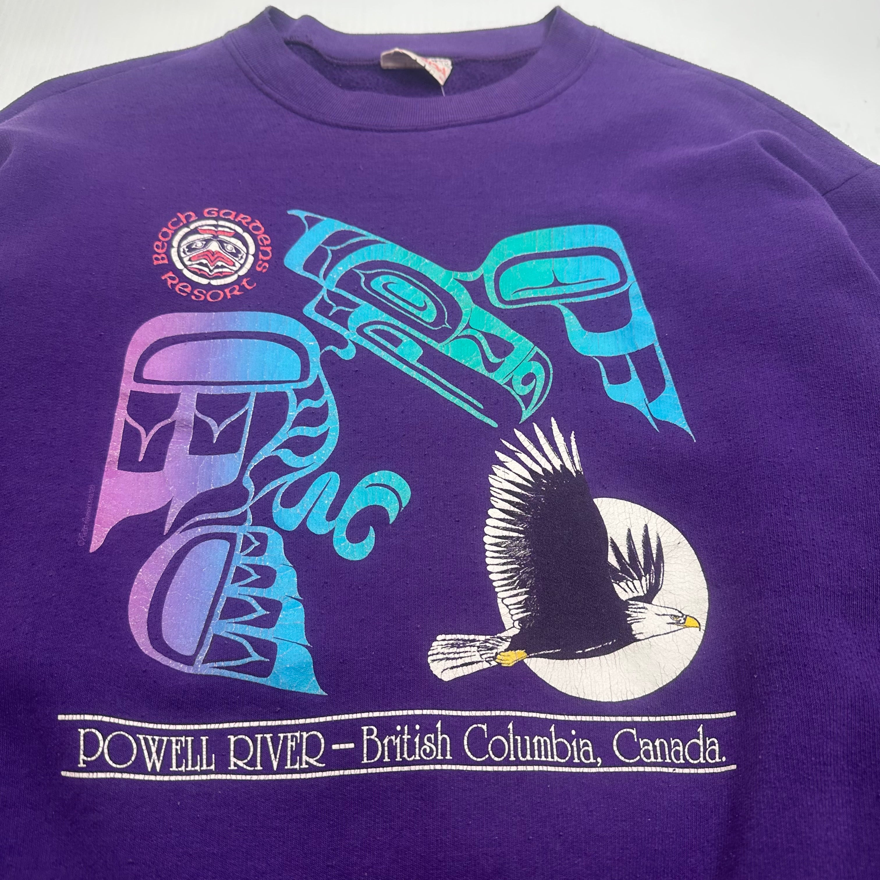 Vintage Powell River BC Canada Graphic Crewneck XL