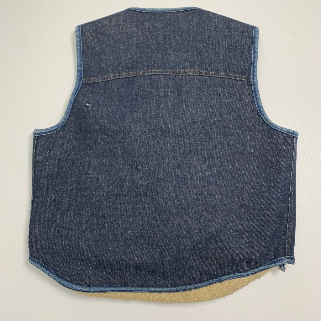 '80s Carhartt Sherpa Lined Blue Denim Vest S