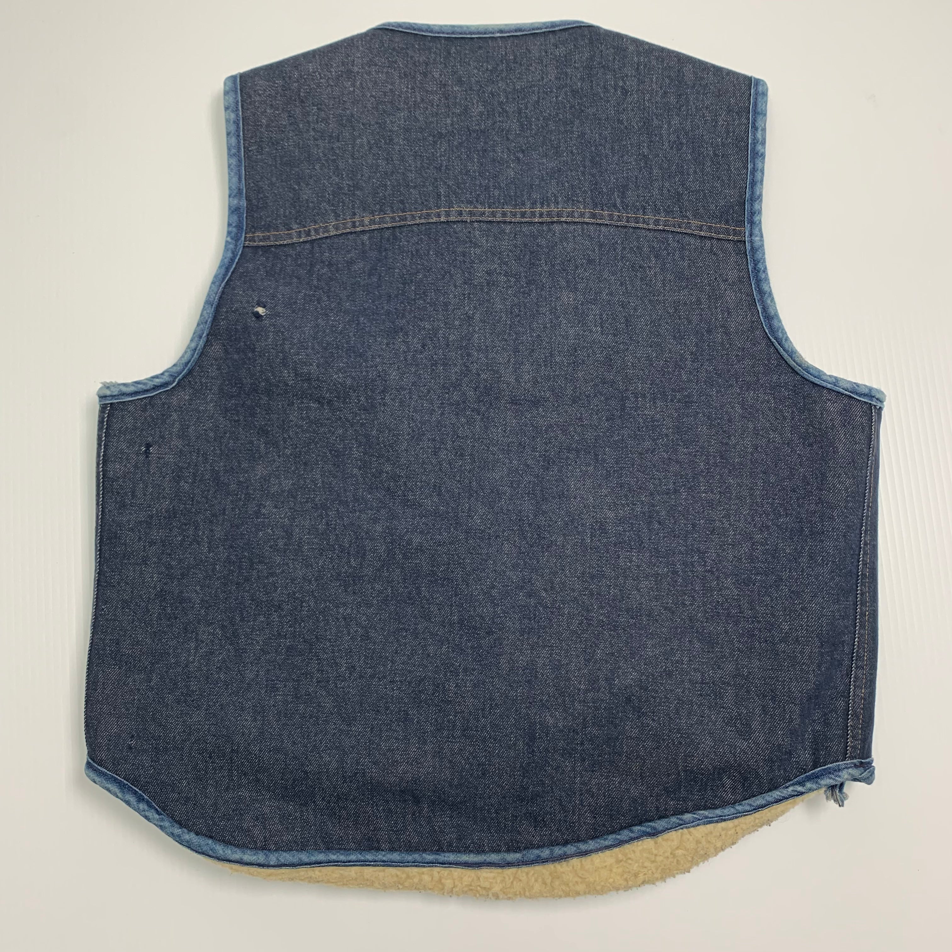 '80s Carhartt Sherpa Lined Blue Denim Vest S