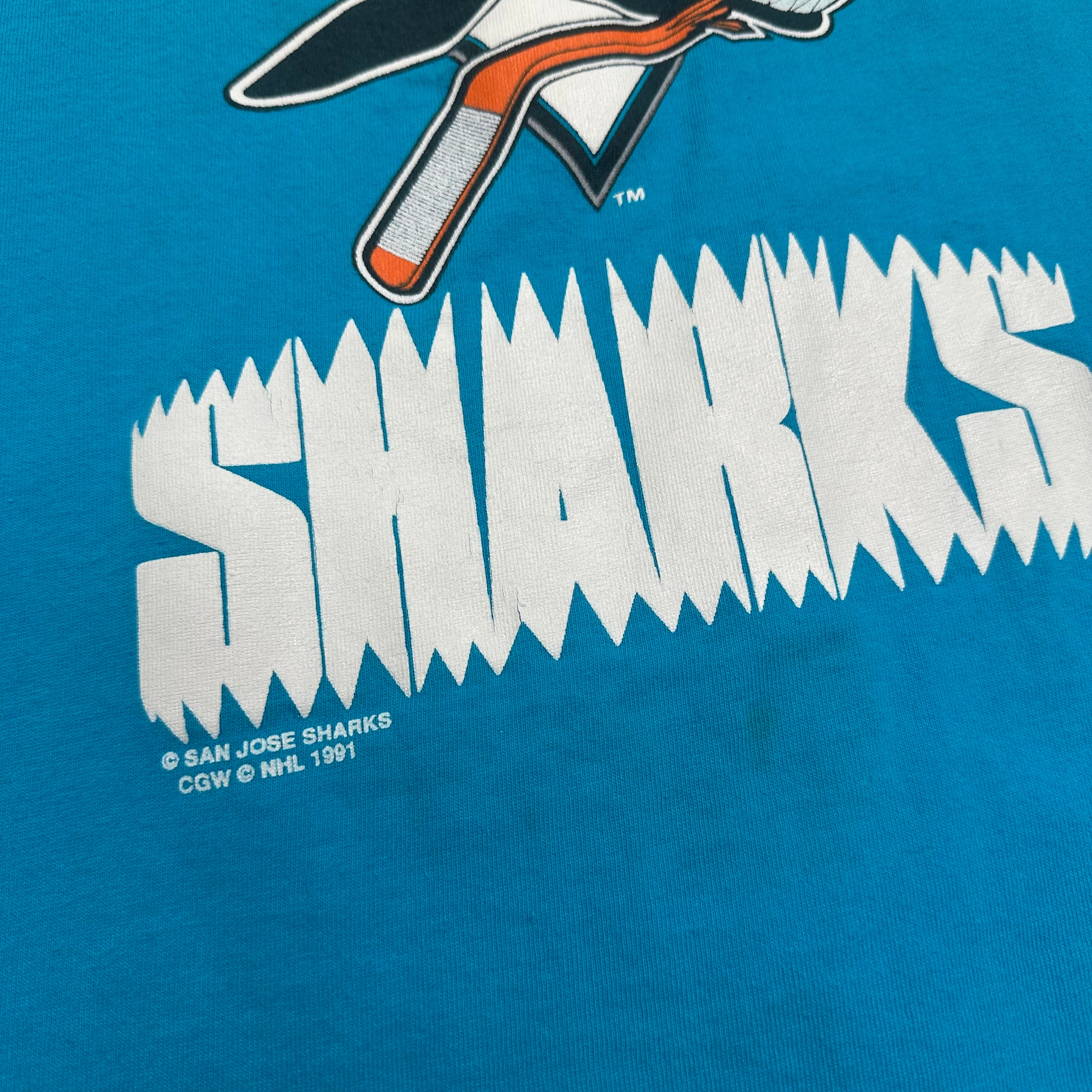 1991 NHL San Jose Sharks Graphic Tee L