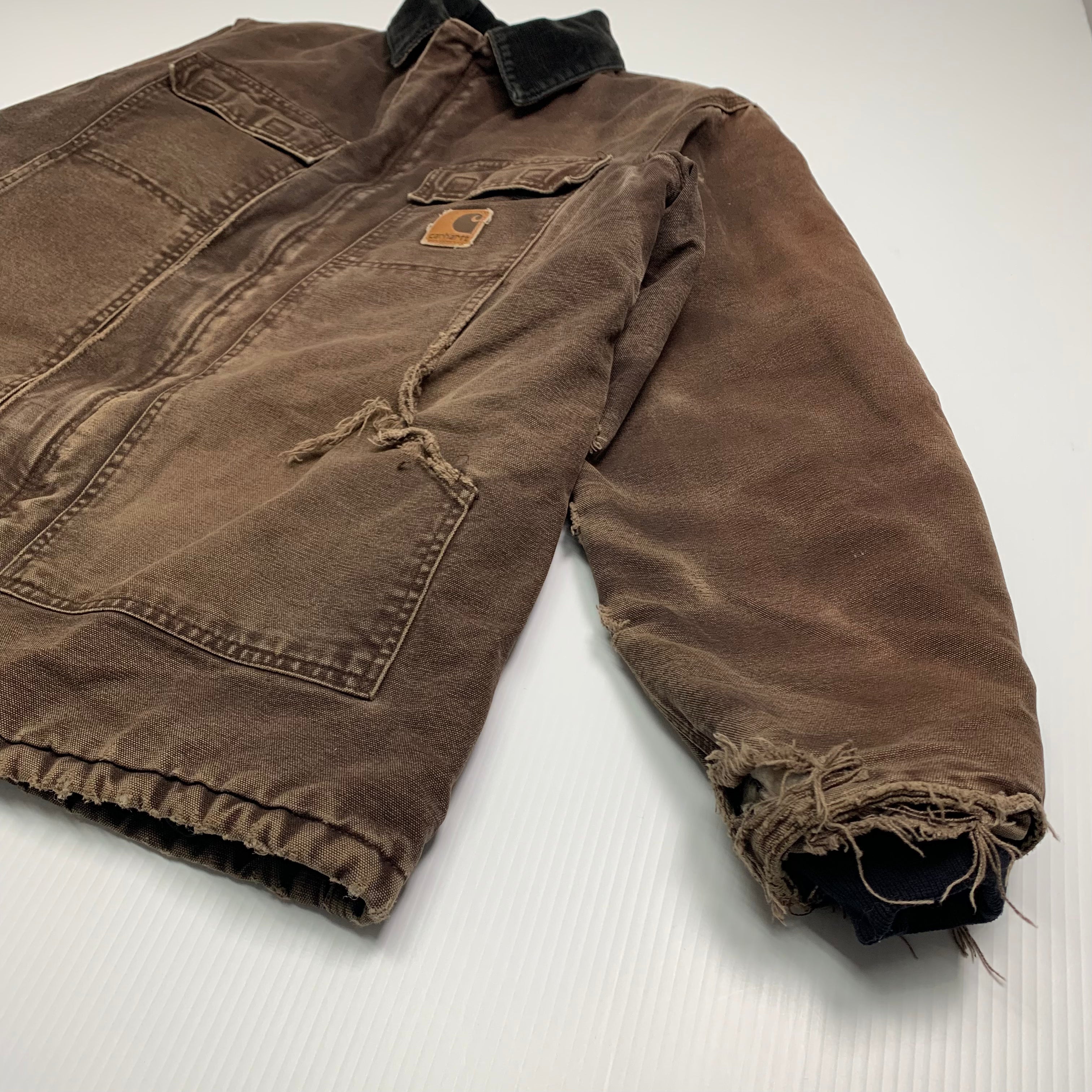 Carhartt Distressed Brown Chore Jacket M