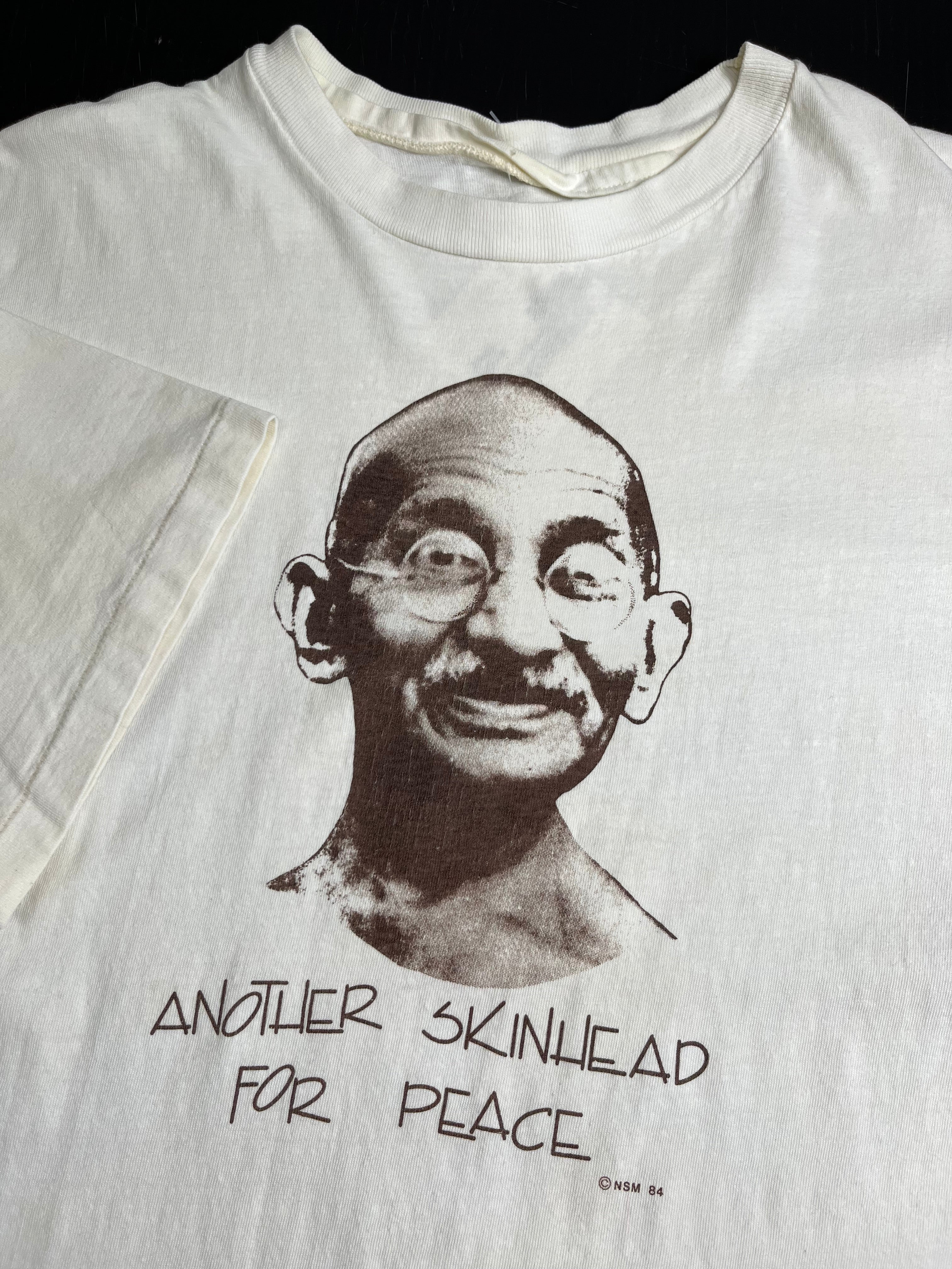 1984 Mahatma Gandhi "Another Skinhead For Peace" Tee XL