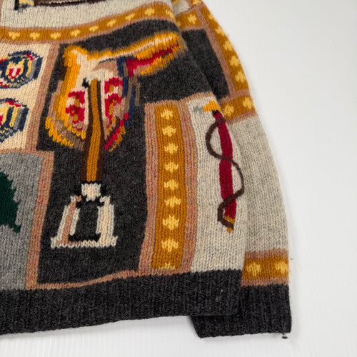 1989 Eagle's Eye Pattern Turtleneck Sweater M