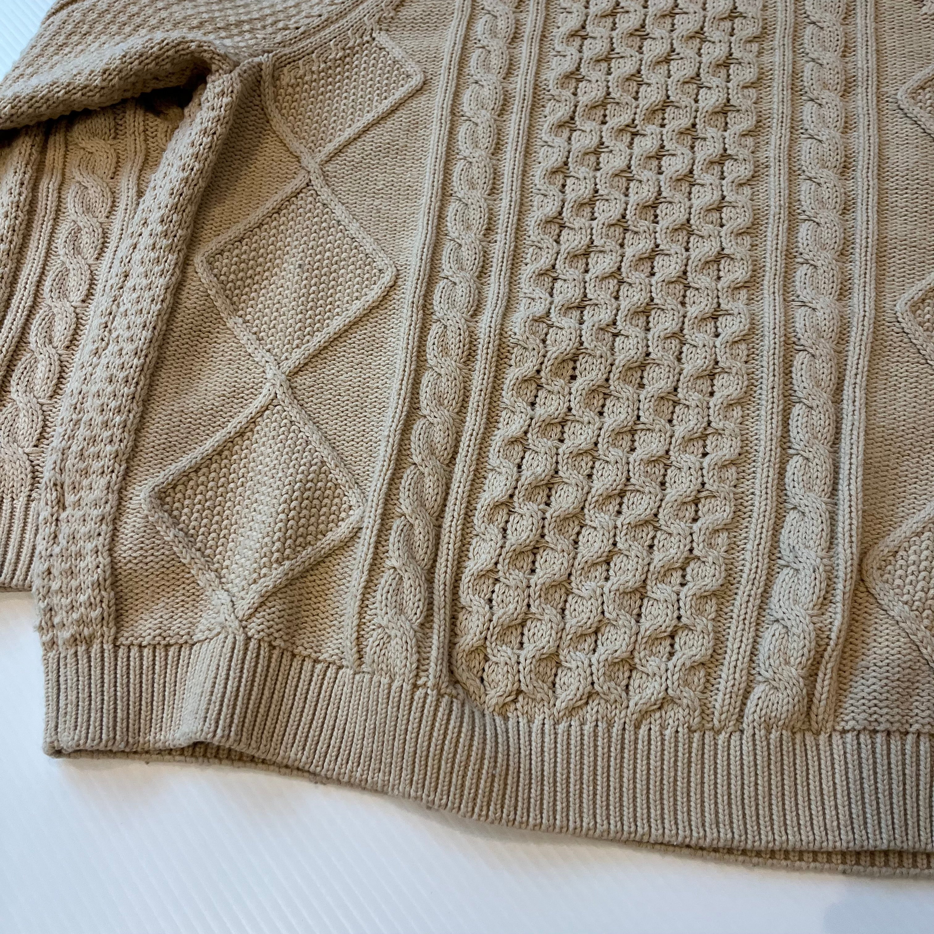 Nike Big Swoosh Cable Knit Sweater L