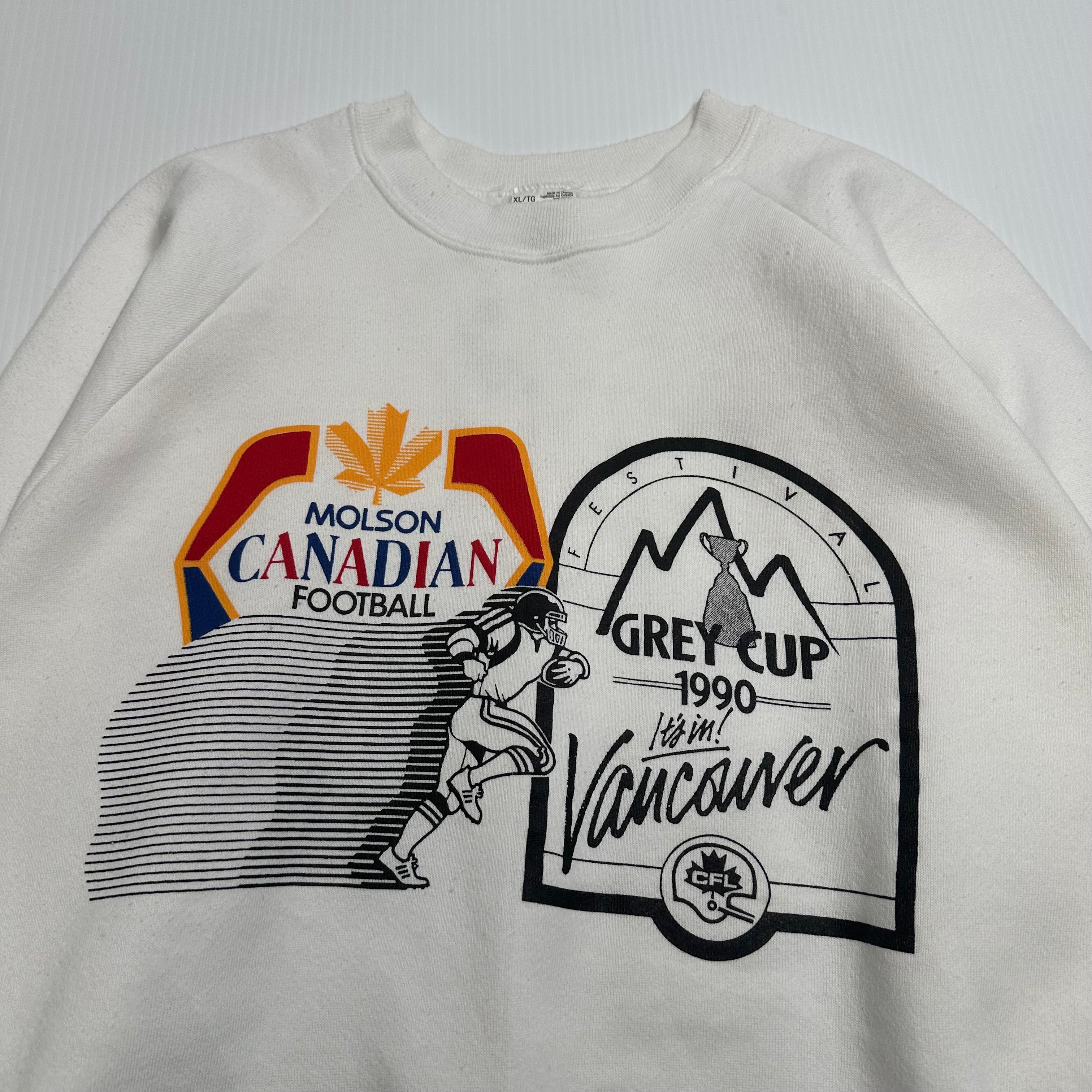 1990 Grey Cup Molson Canadian Football Crewneck XL
