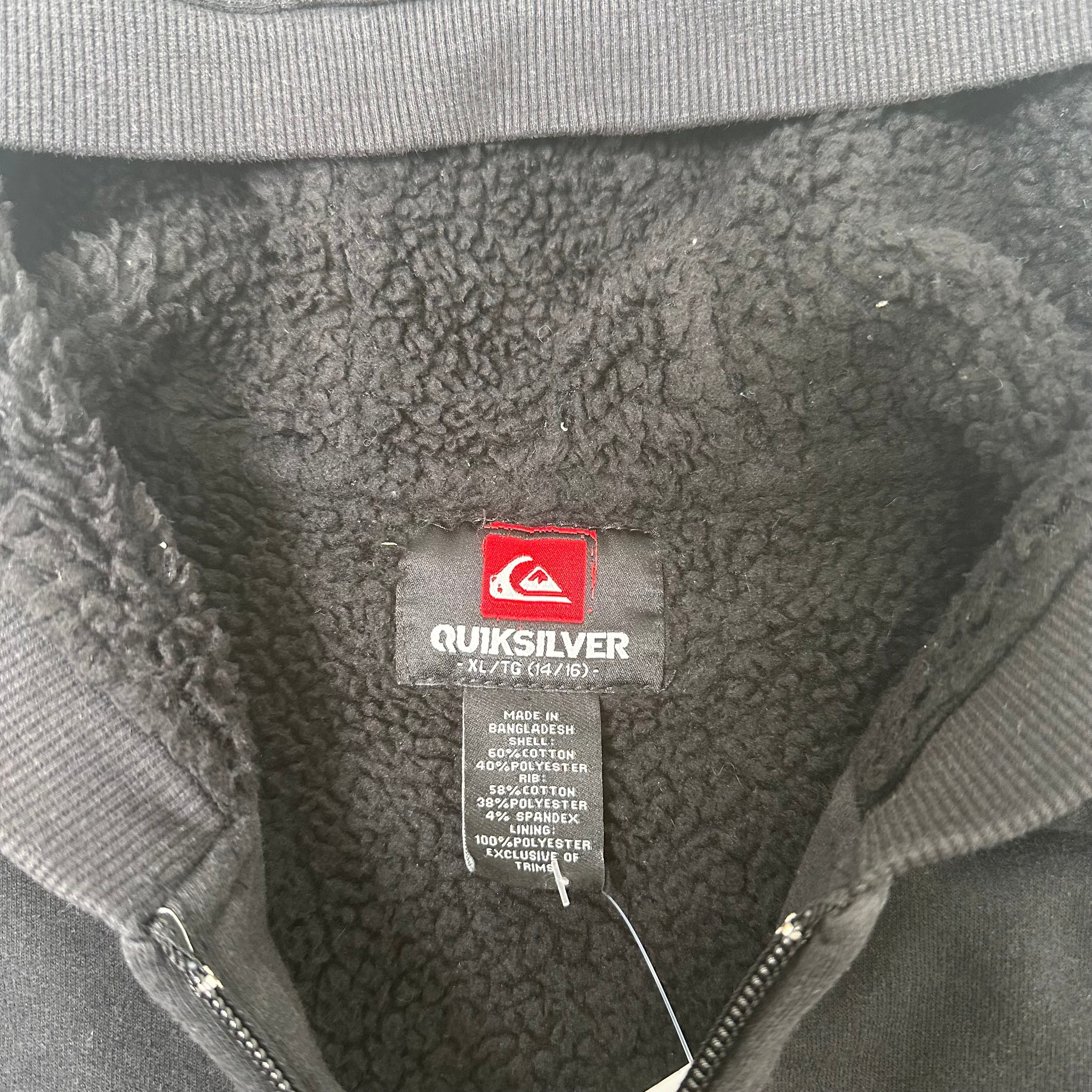 Y2K Quiksilver Sherpa Lined Hoodie Youth XL