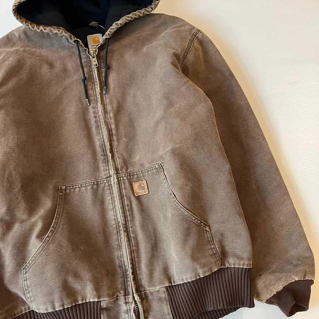 Vintage Carhartt Faded Hooded Zip Jacket XL