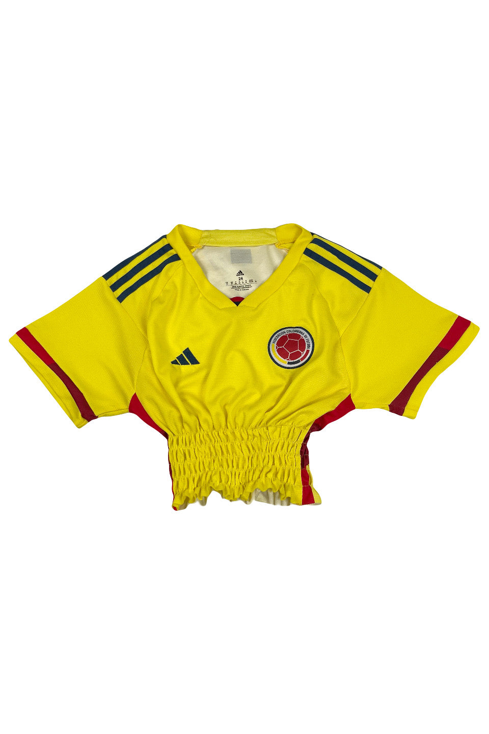Rework Shirred Adidas Colombia Home Jersey Women's S