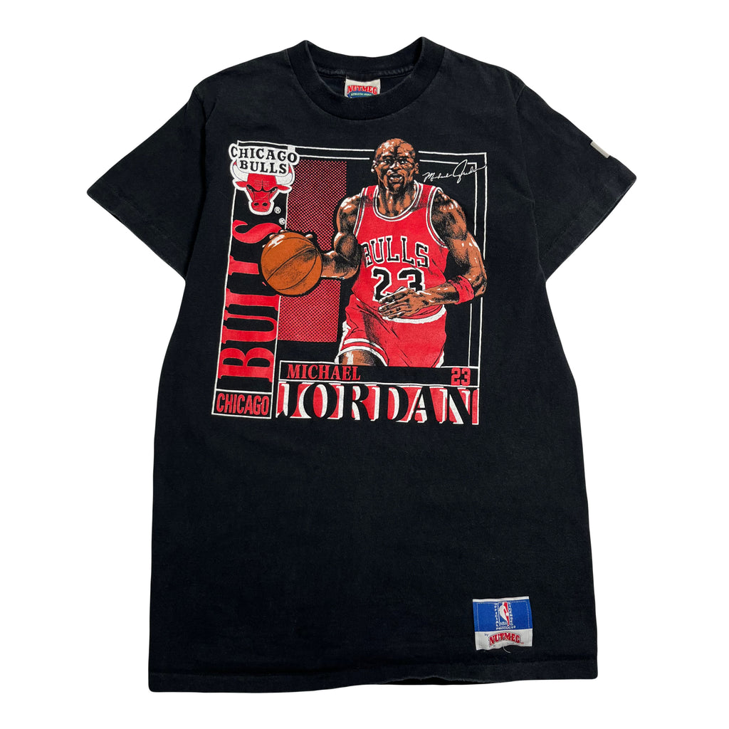 90s Nutmeg Michael Jordan Chicago Bulls Stats Tee Youth L