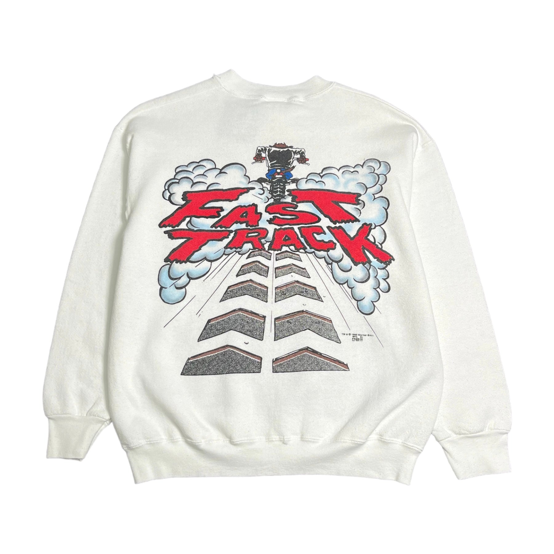 1995 Taz Looney Tunes Fast Track Biker Crewneck L