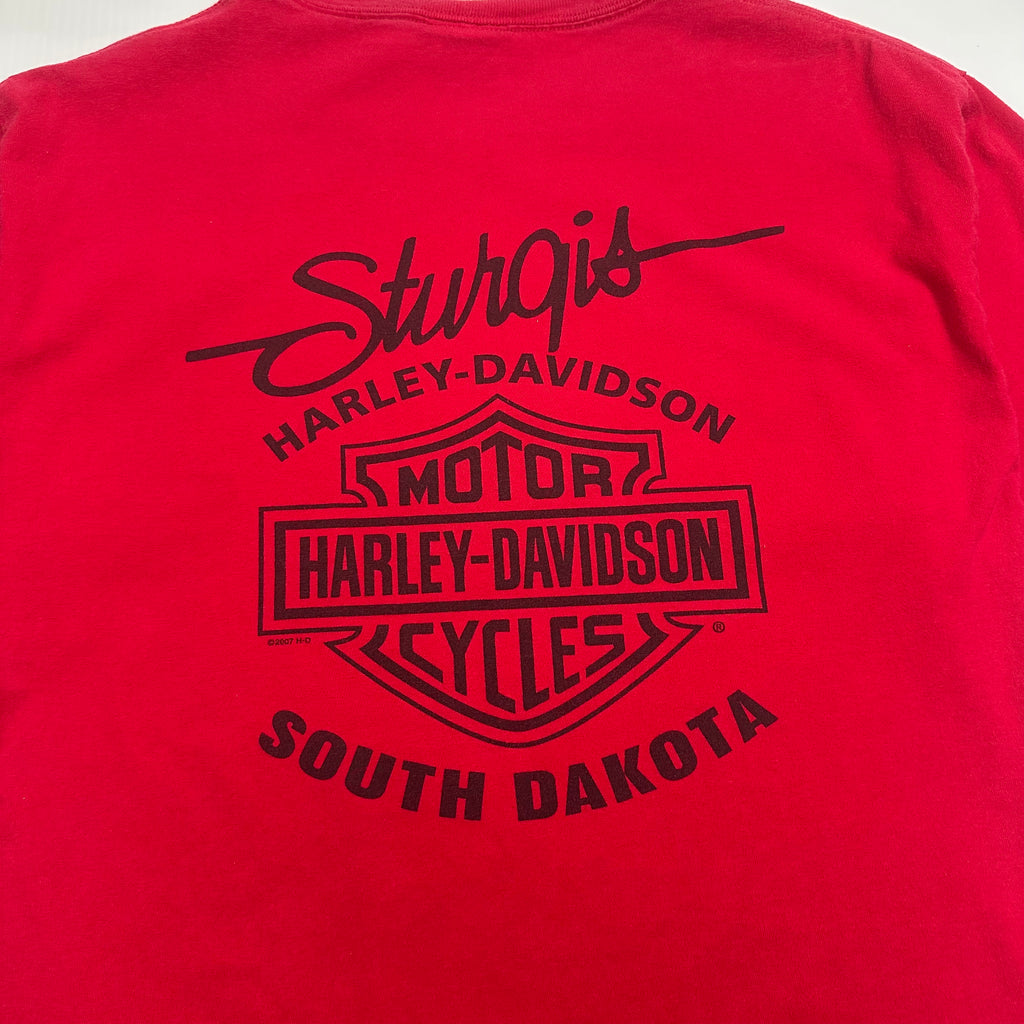 Harley Davison Red Hot Sturgis South Dakota Graphic Tee M