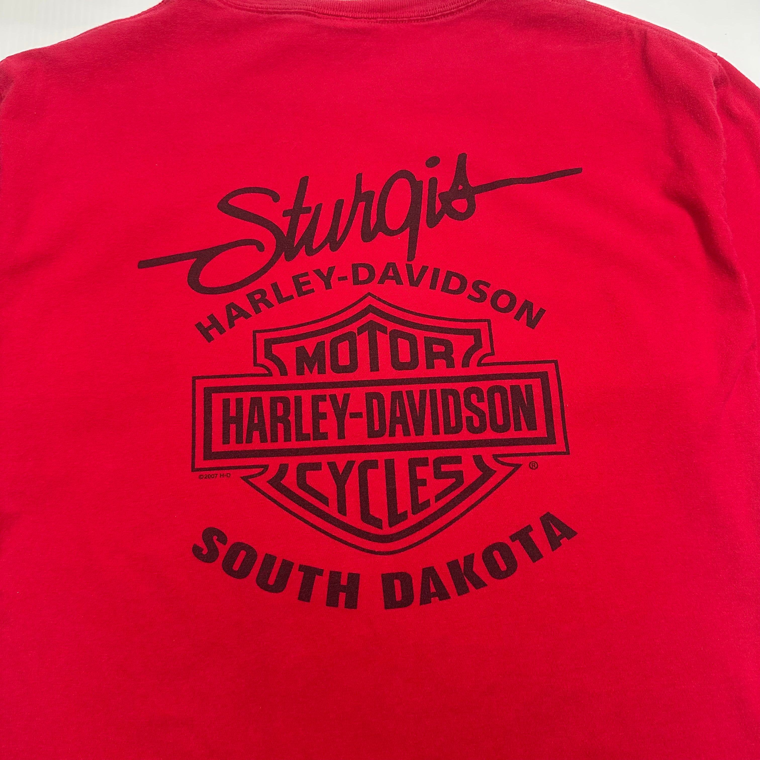 Harley Davison Red Hot Sturgis South Dakota Graphic Tee M