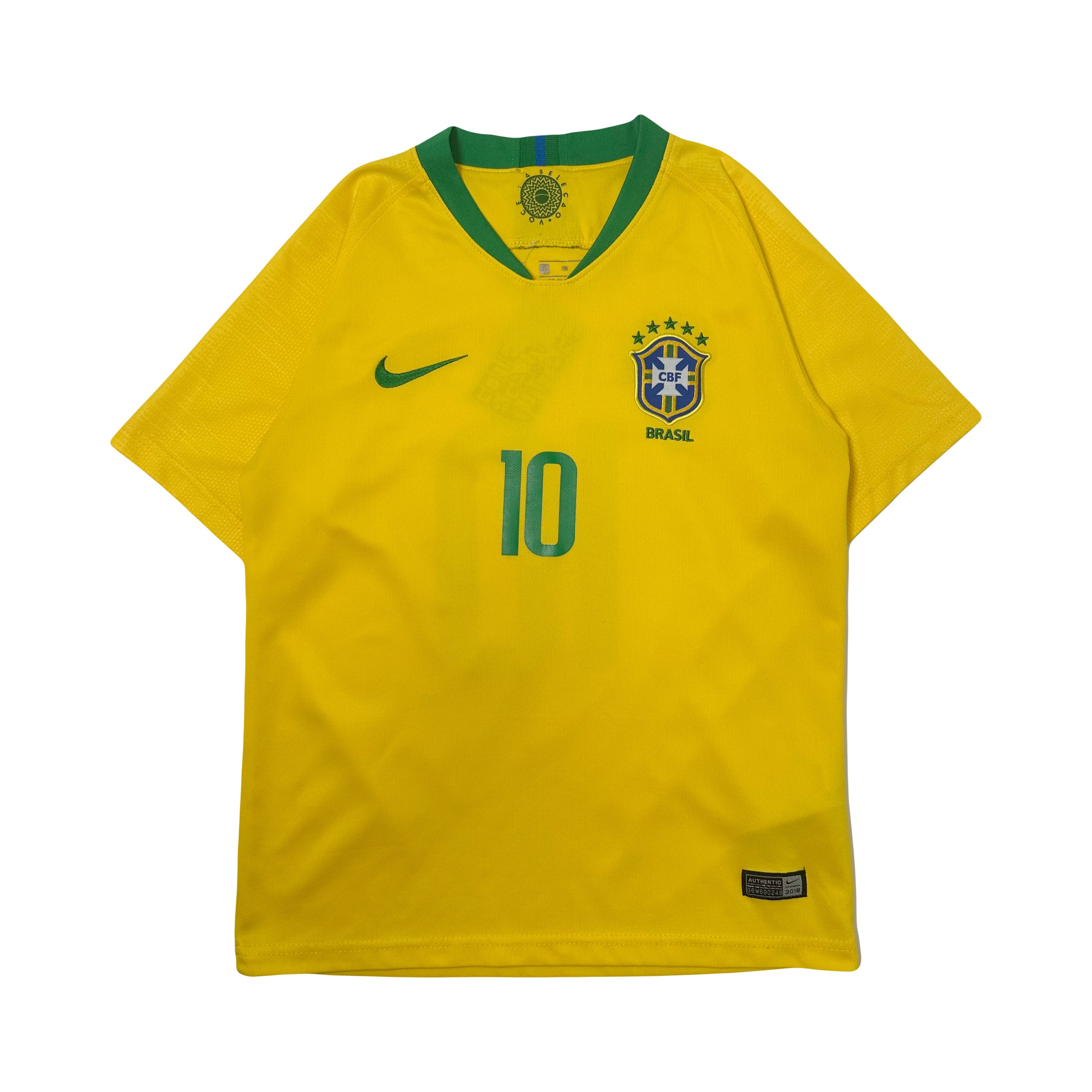 2018 Nike Brasil Neymar #10 Home Jersey Youth M