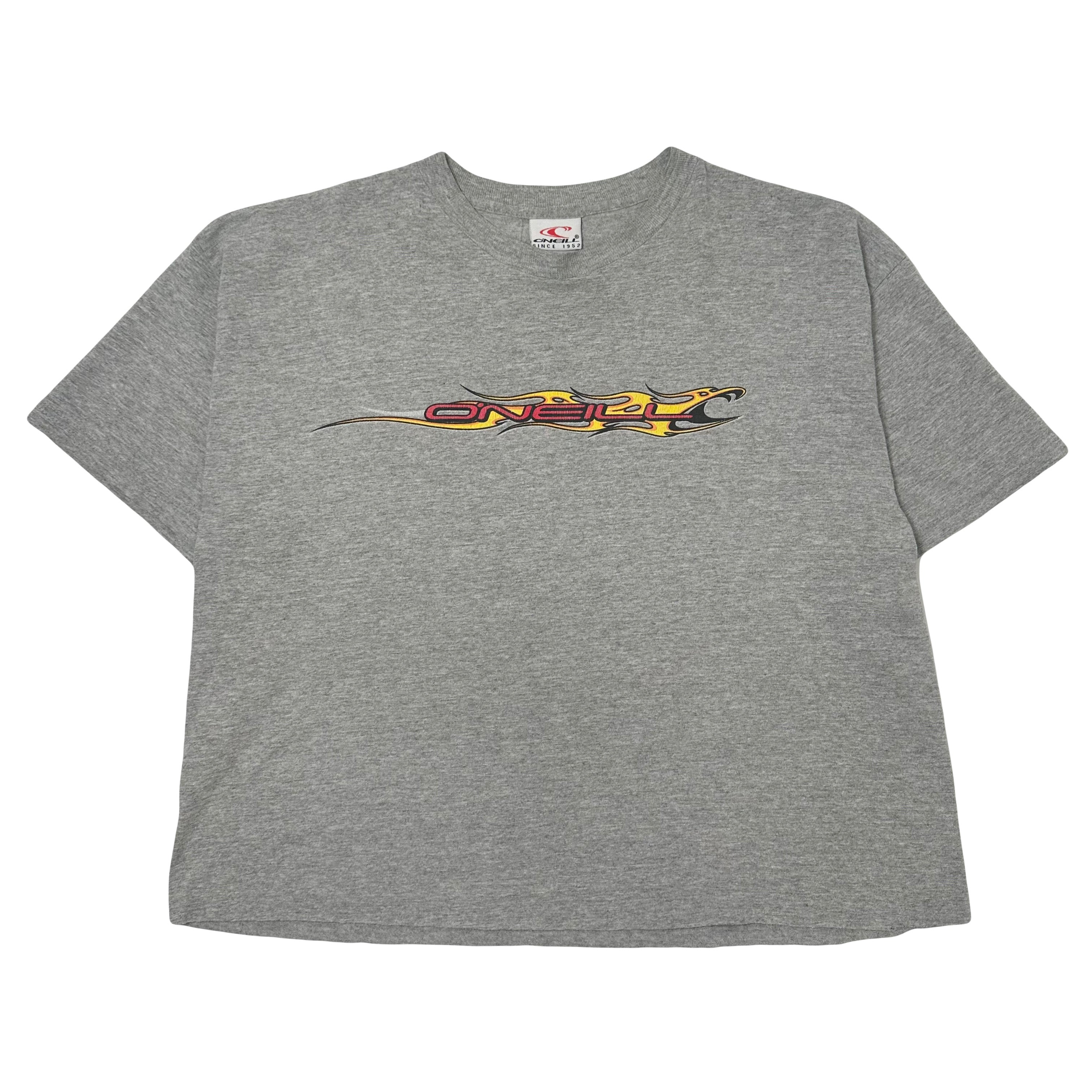Y2K O'Neill Flames Surfwear Cropped Graphic Tee XL
