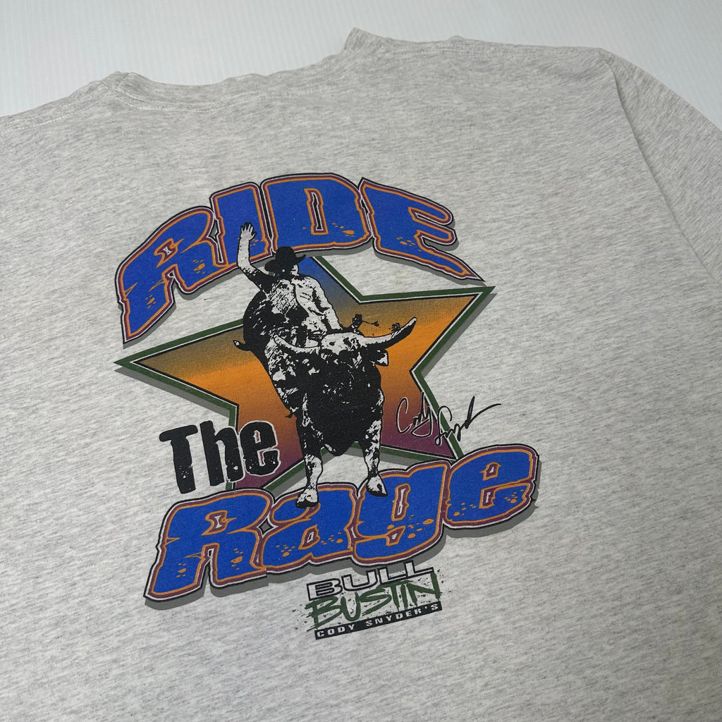 Vintage Bull Bustin Western Cowboy Graphic Tee XL