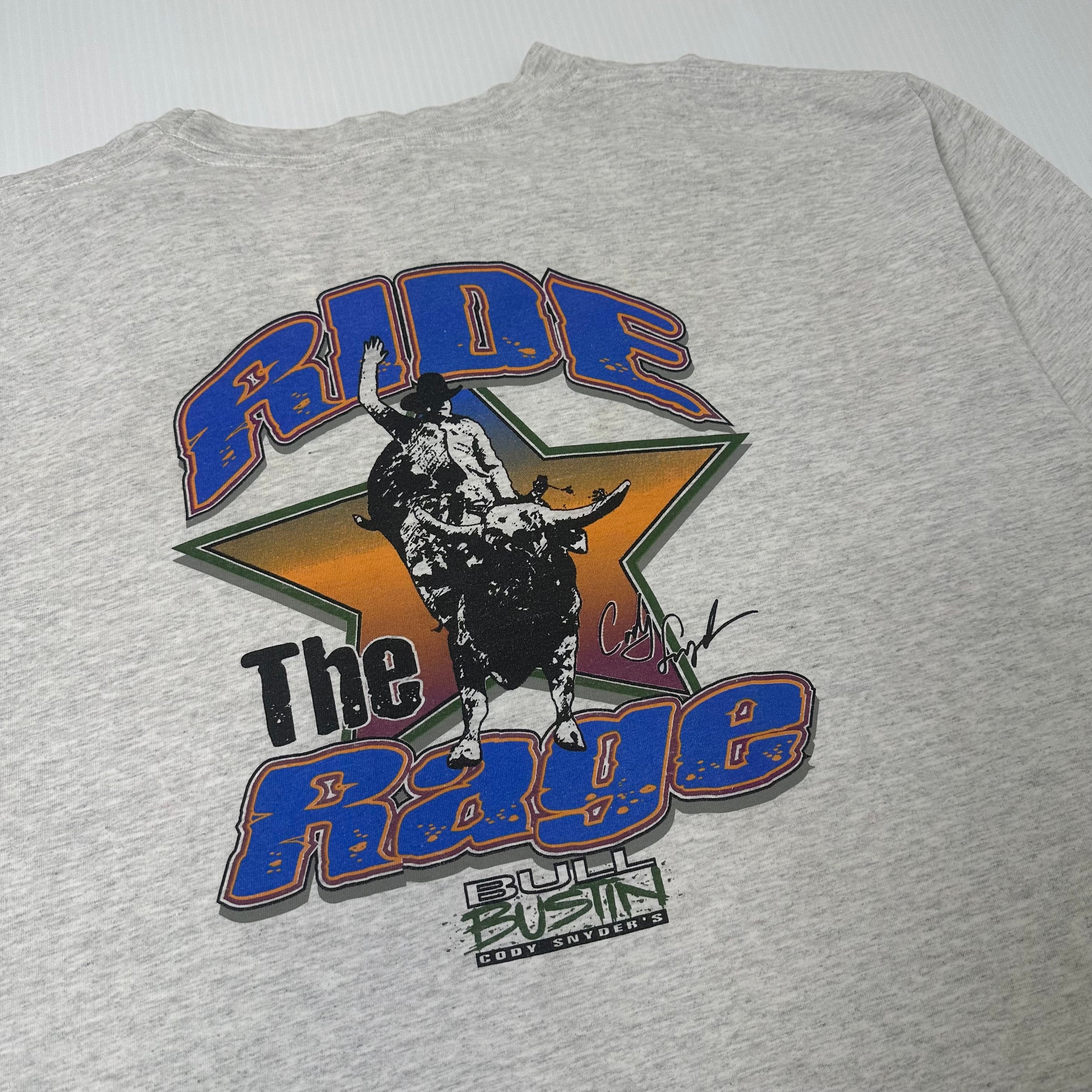 Vintage Bull Bustin Western Cowboy Graphic Tee XL