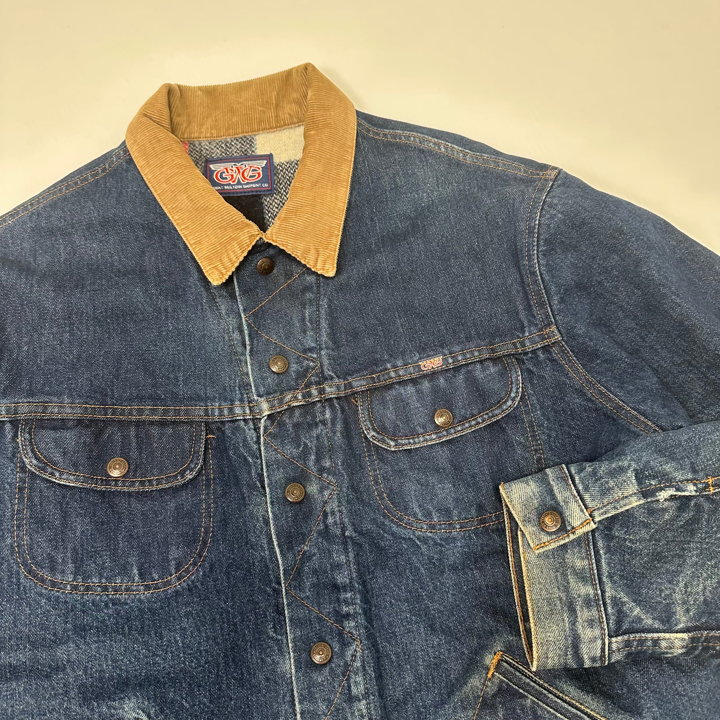 Vintage GWG Blanket Lined Denim Jacket XL