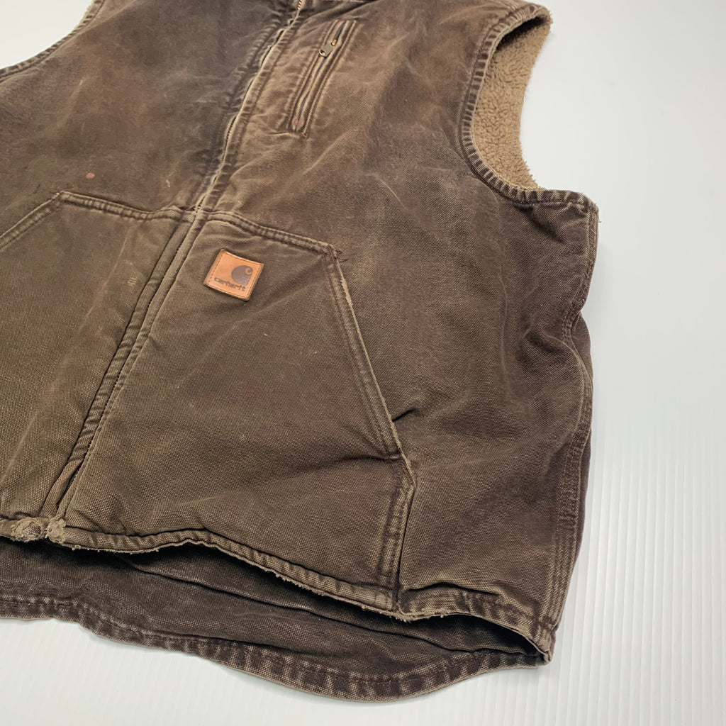 Carhartt Brown Sherpa Lined Vest L