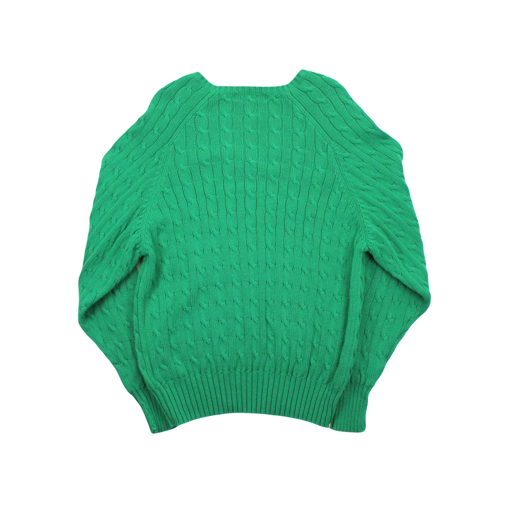 Vintage Polo Ralph Lauren V-Neck Cable Knit Sweater S