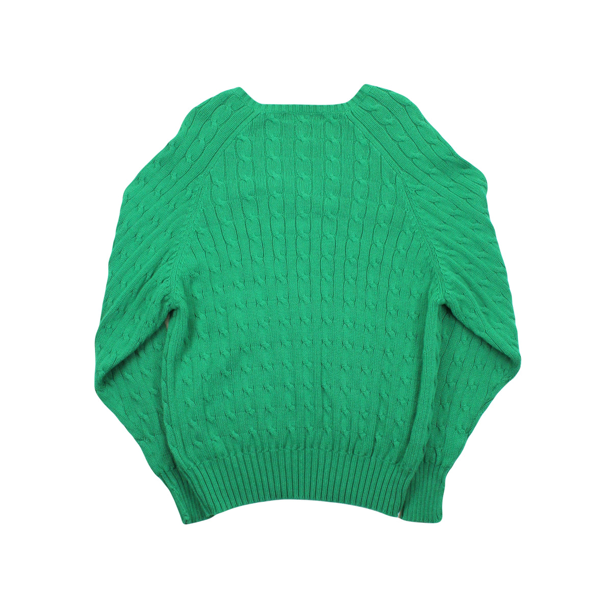 Vintage Polo Ralph Lauren V-Neck Cable Knit Sweater S
