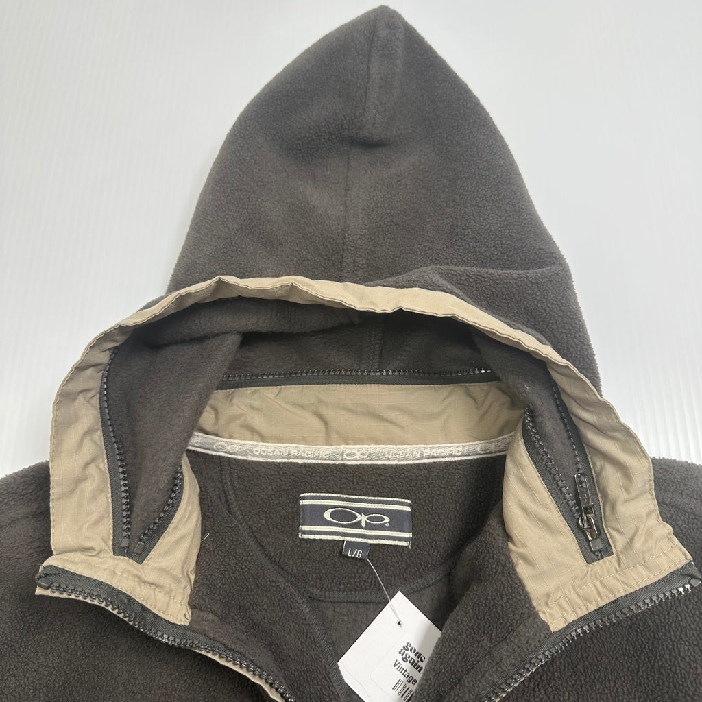 Vintage Ocean Pacific Fleece 1/4 Zip Light Jacket L