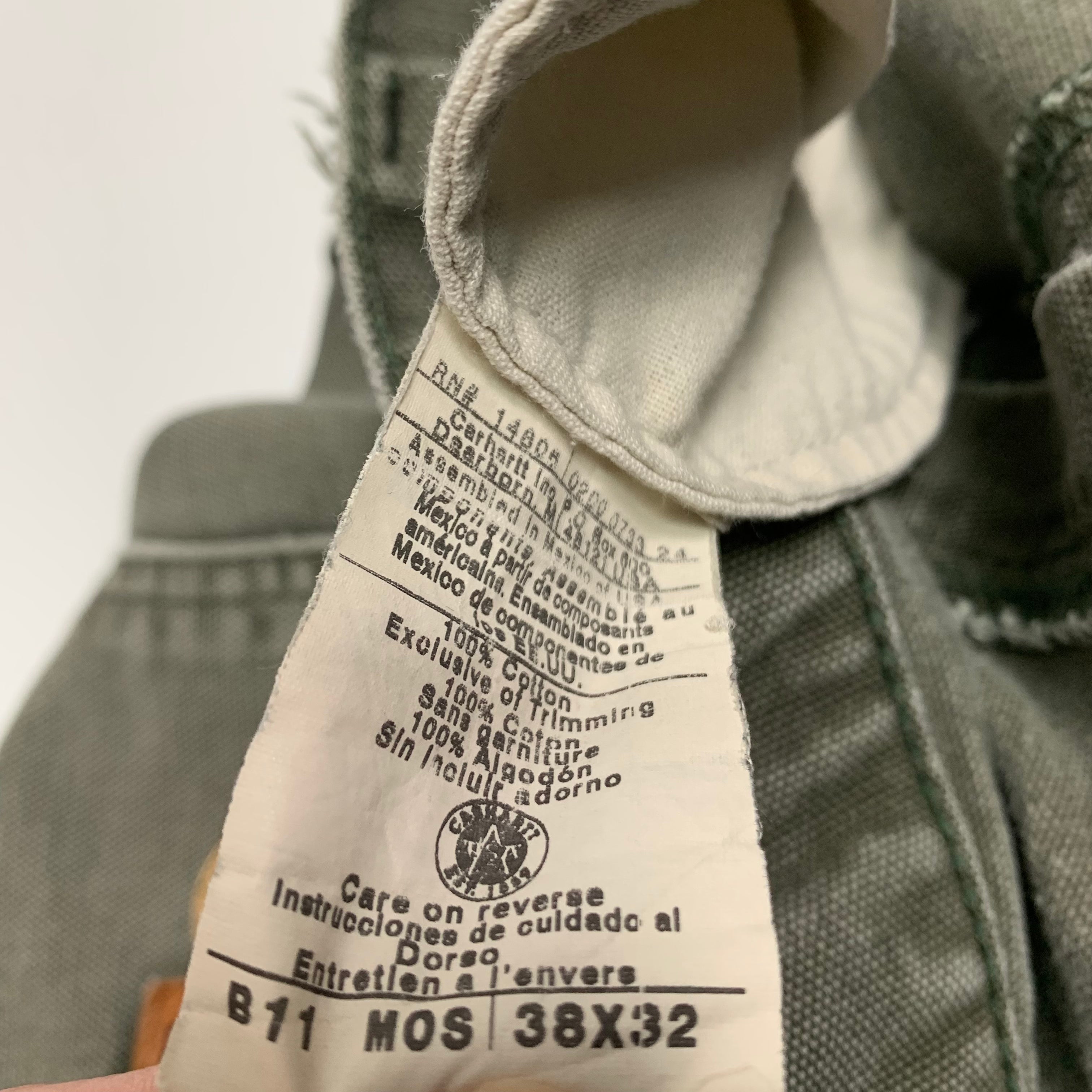 Olive Carhartt Carpenter Denim 36