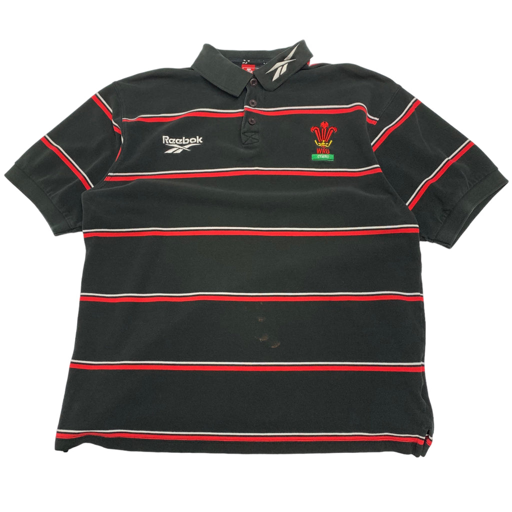 Vintage Stripped Reebok Wales Polo L