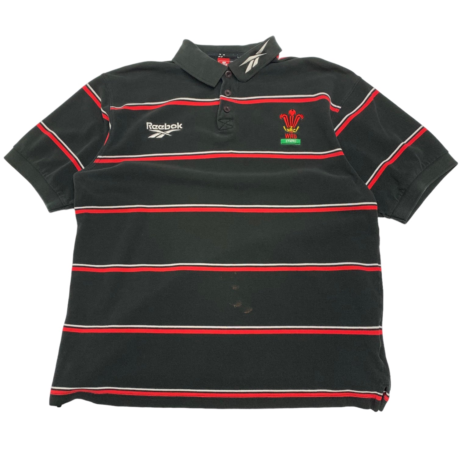 Vintage Stripped Reebok Wales Polo L