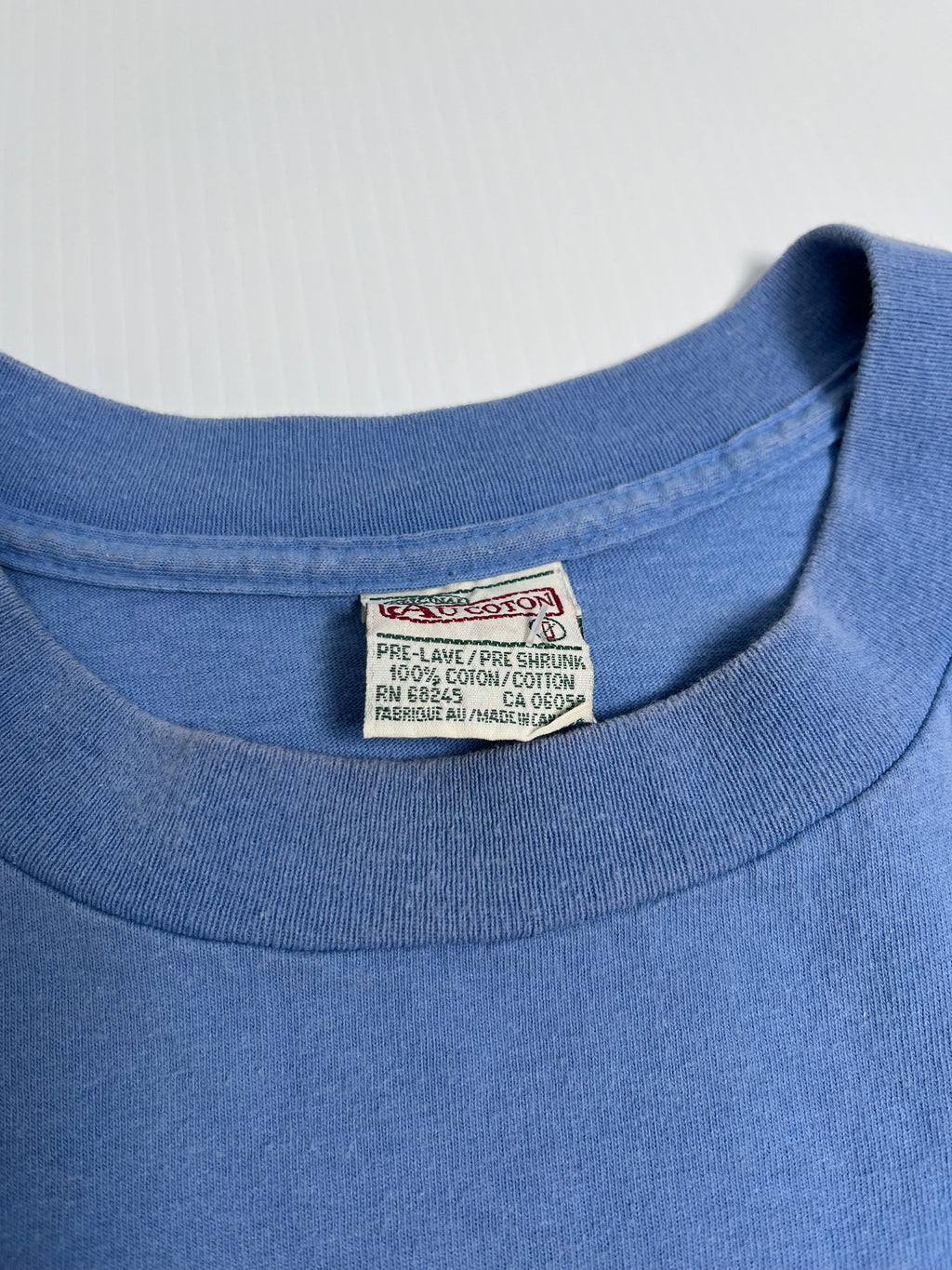 Vintage Au Coton Blank Blue Tee XL
