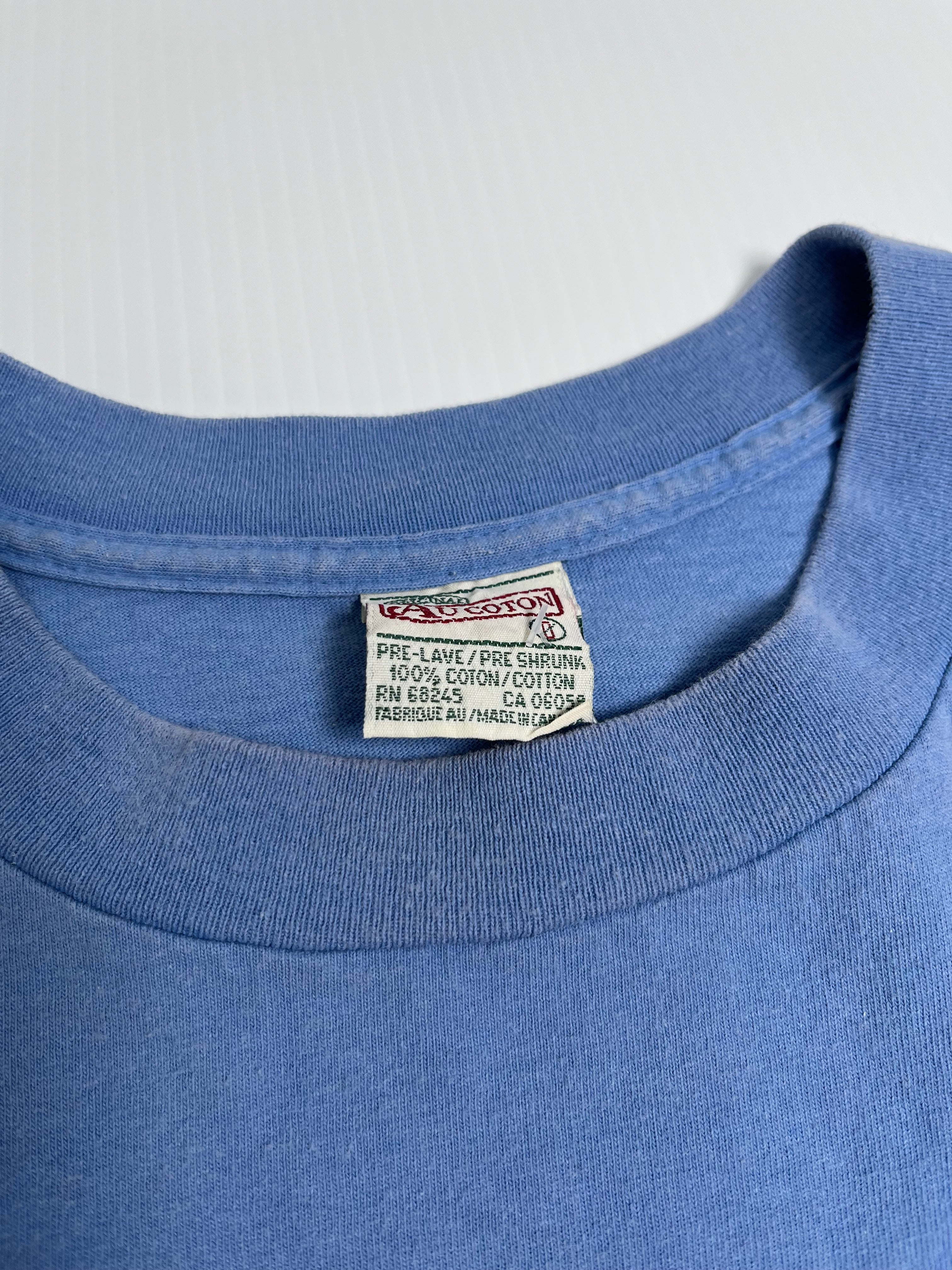 Vintage Au Coton Blank Blue Tee XL