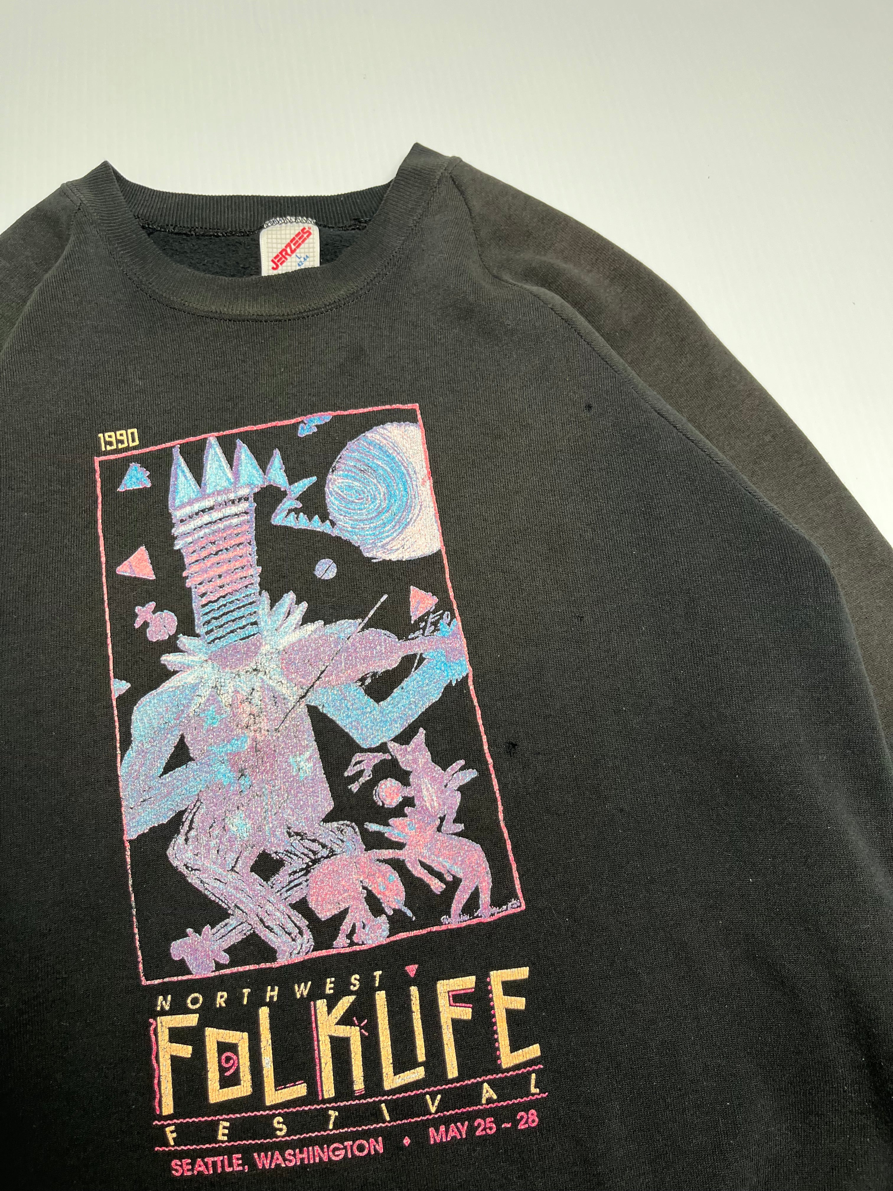 1990 Northwest Folklife Festival Crewneck L