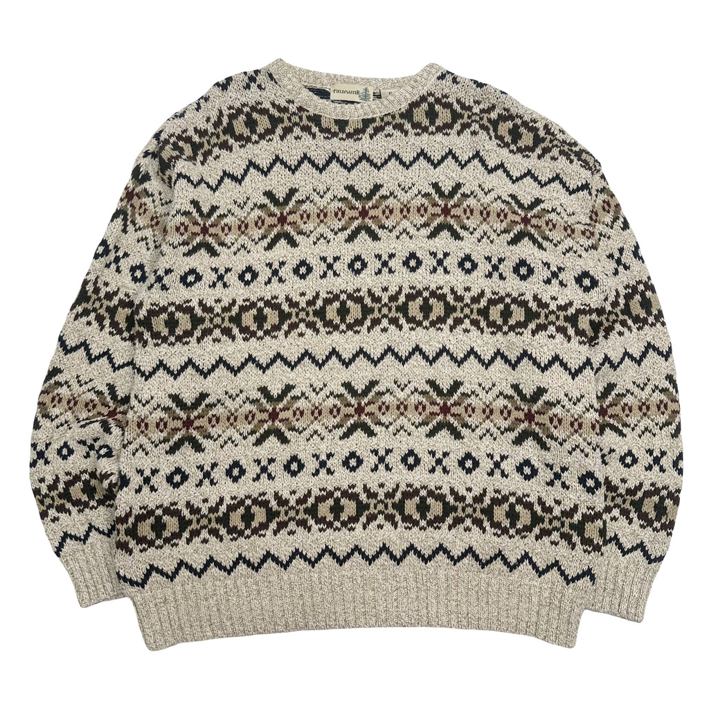 Vintage Fieldmaster Patterned Knit Sweater XL