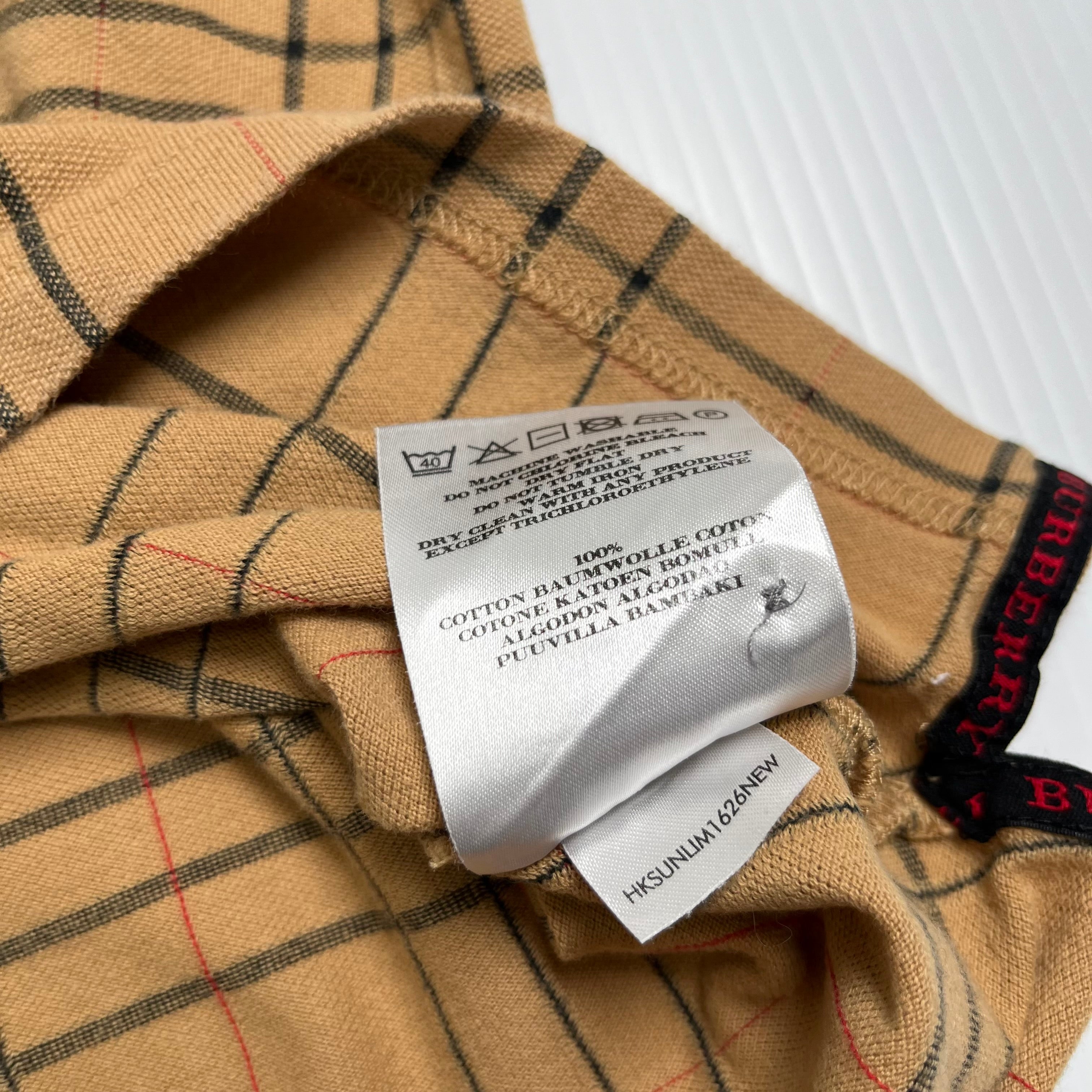 Vintage Burberry Golf Pattern Polo Shirt XL