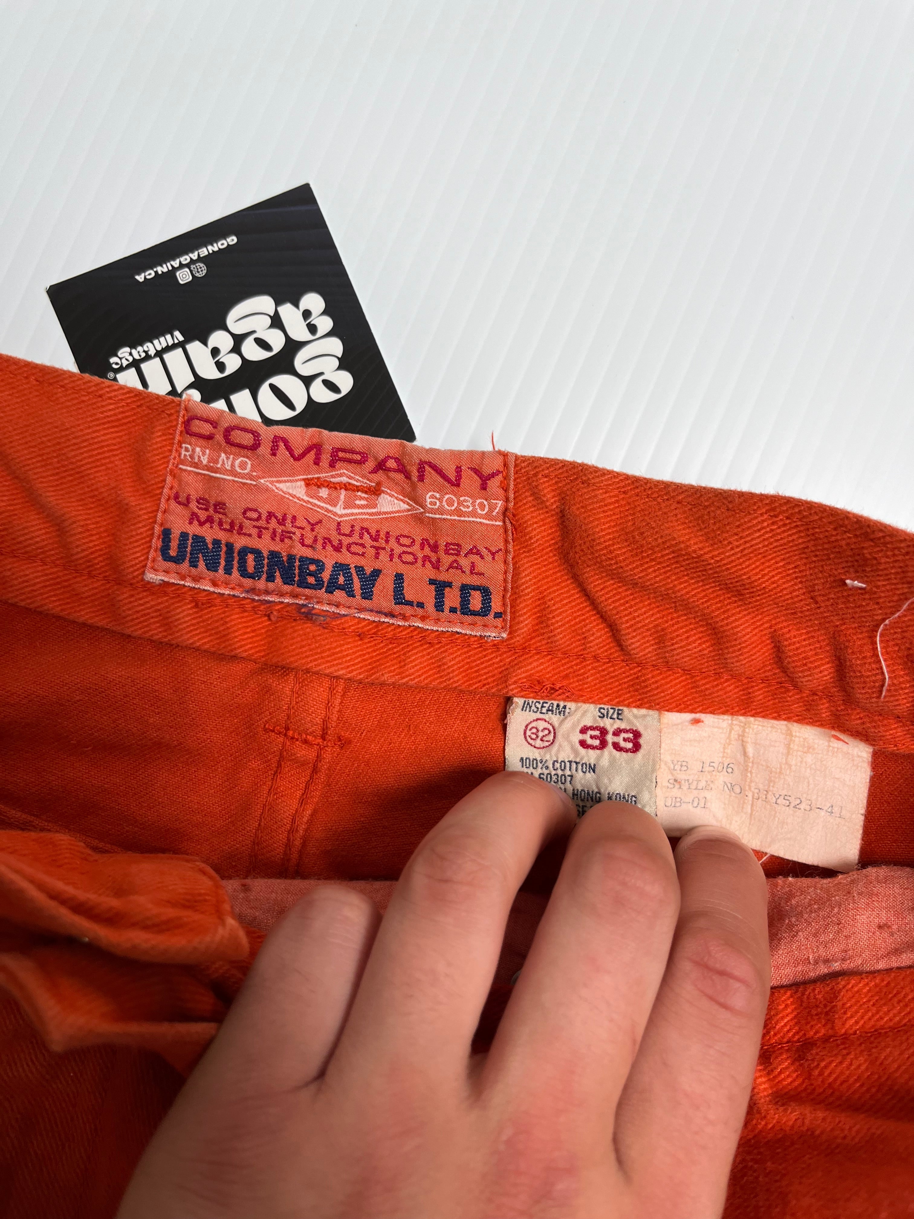 Vintage Union Bay Orange Denim 34