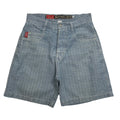 Vintage Yaga World Roots Style Grid Pattern Denim Shorts 32