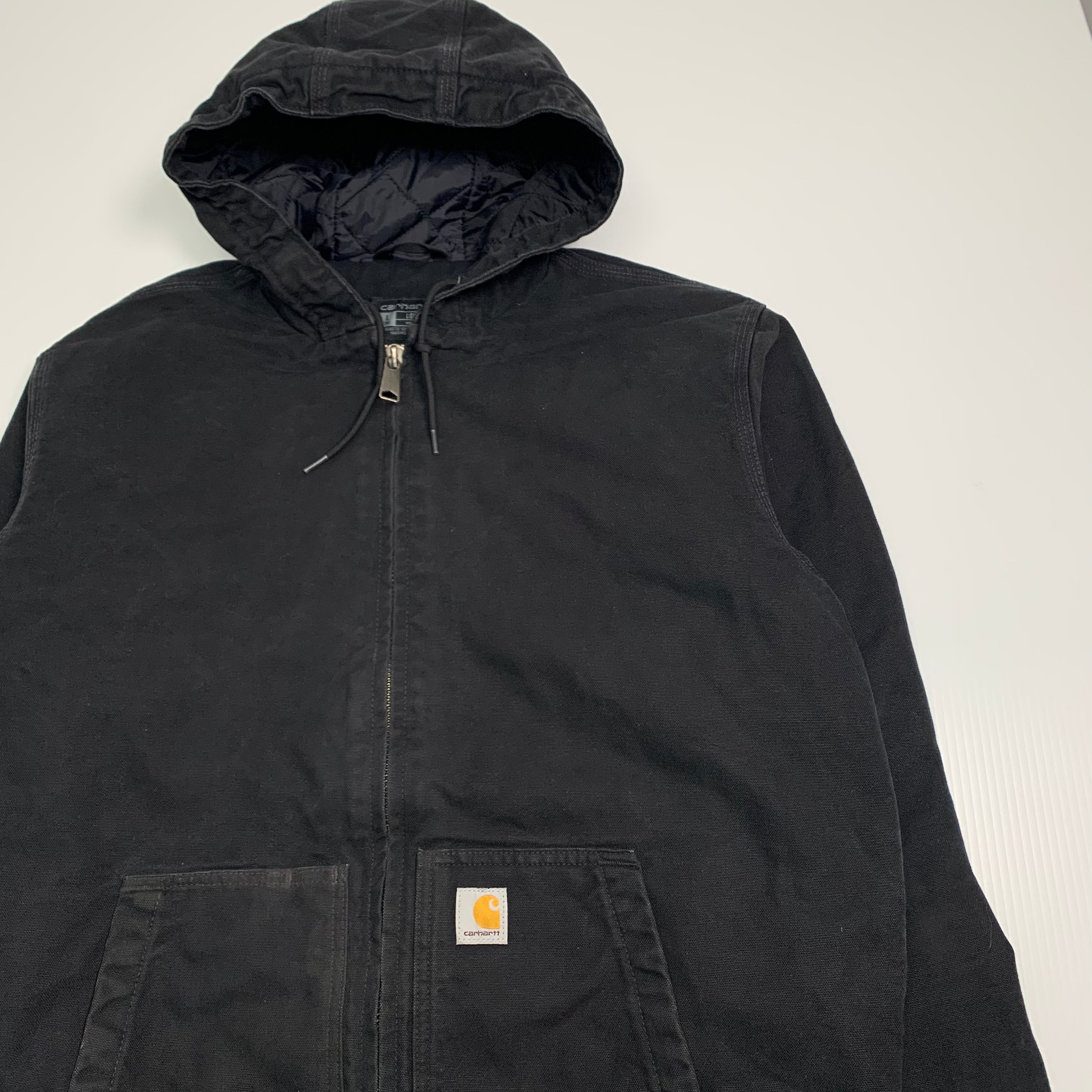 Carhartt Black Hooded Jacket L