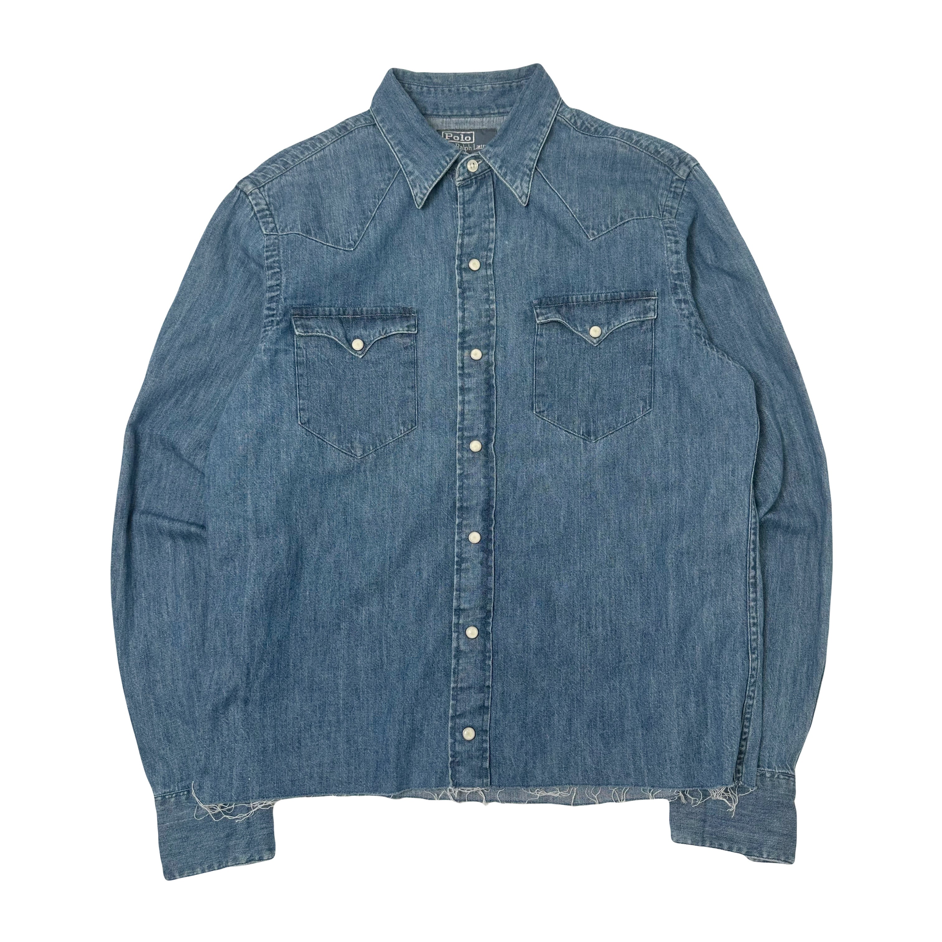 Vintage Polo Ralph Lauren Cropped Denim Button Up M