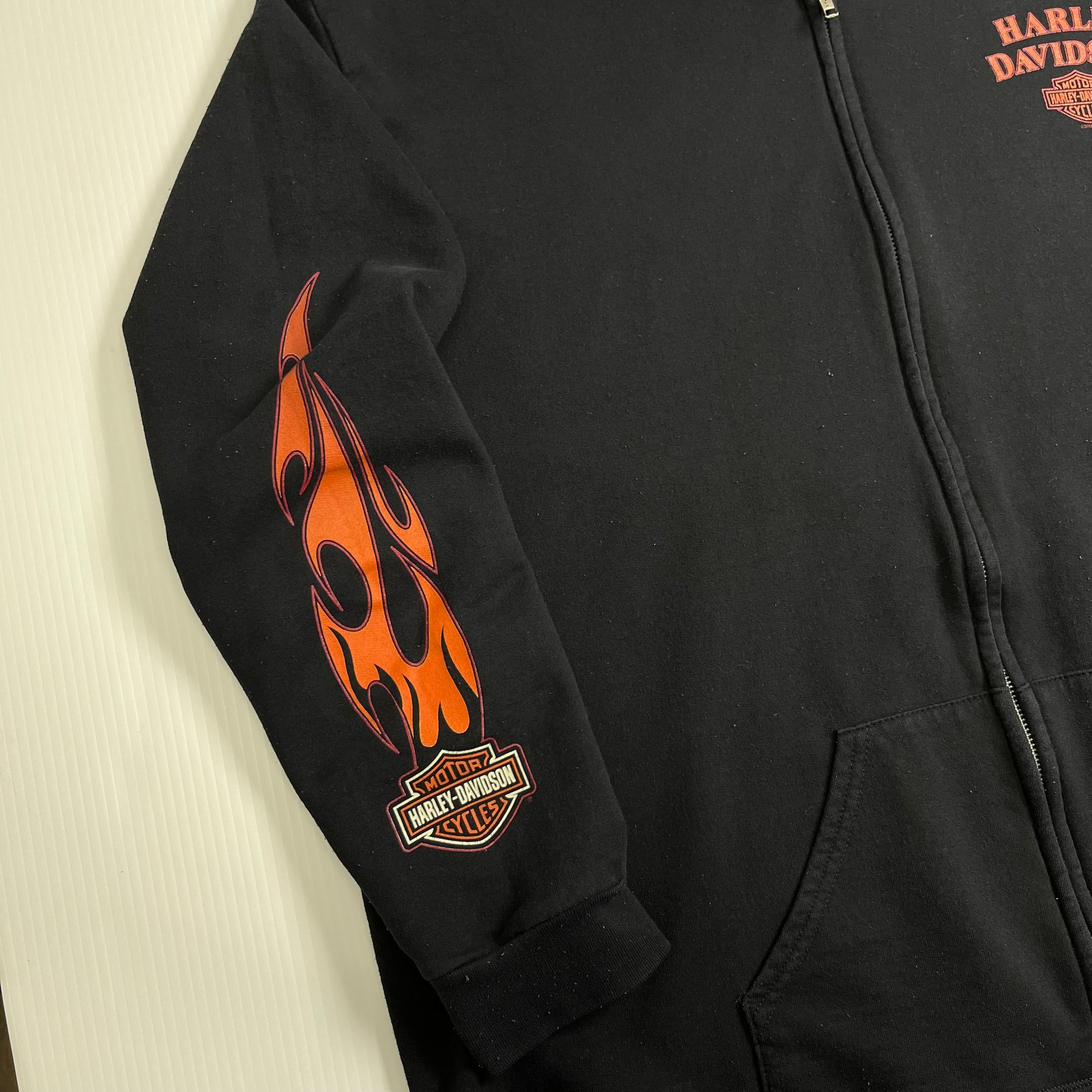Vintage Harley Davidson California Flames Zip Hoodie XL
