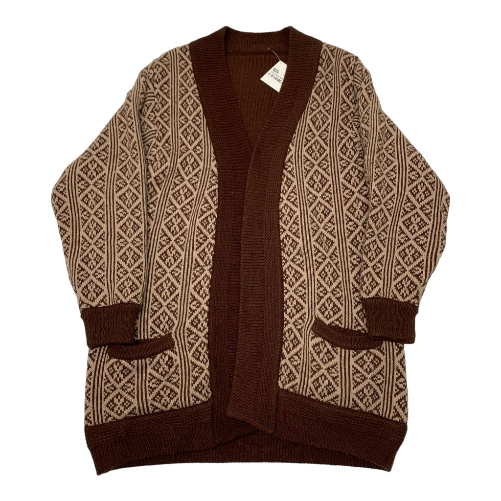 Vintage Brown Reversible Cardigan L