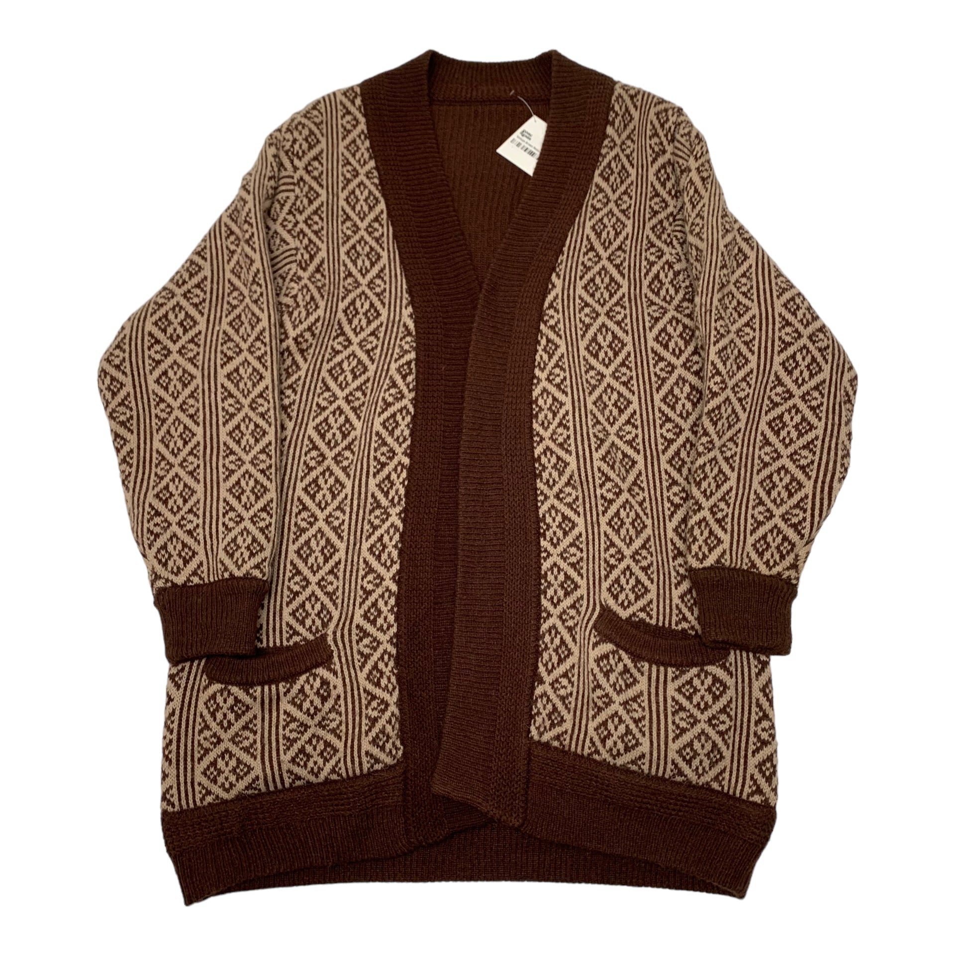 Vintage Brown Reversible Cardigan L