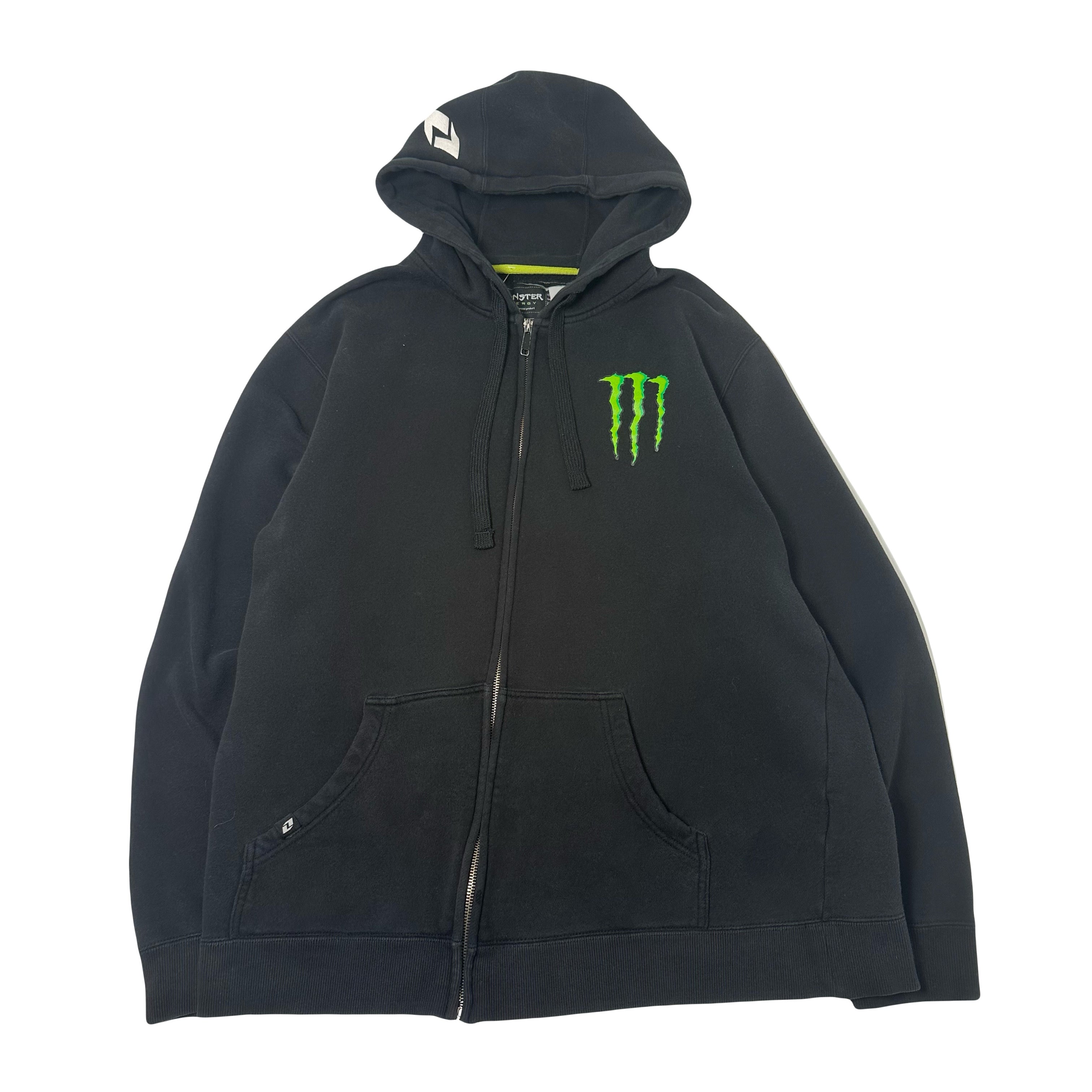 Y2K Monster Energy Zip Hoodie L