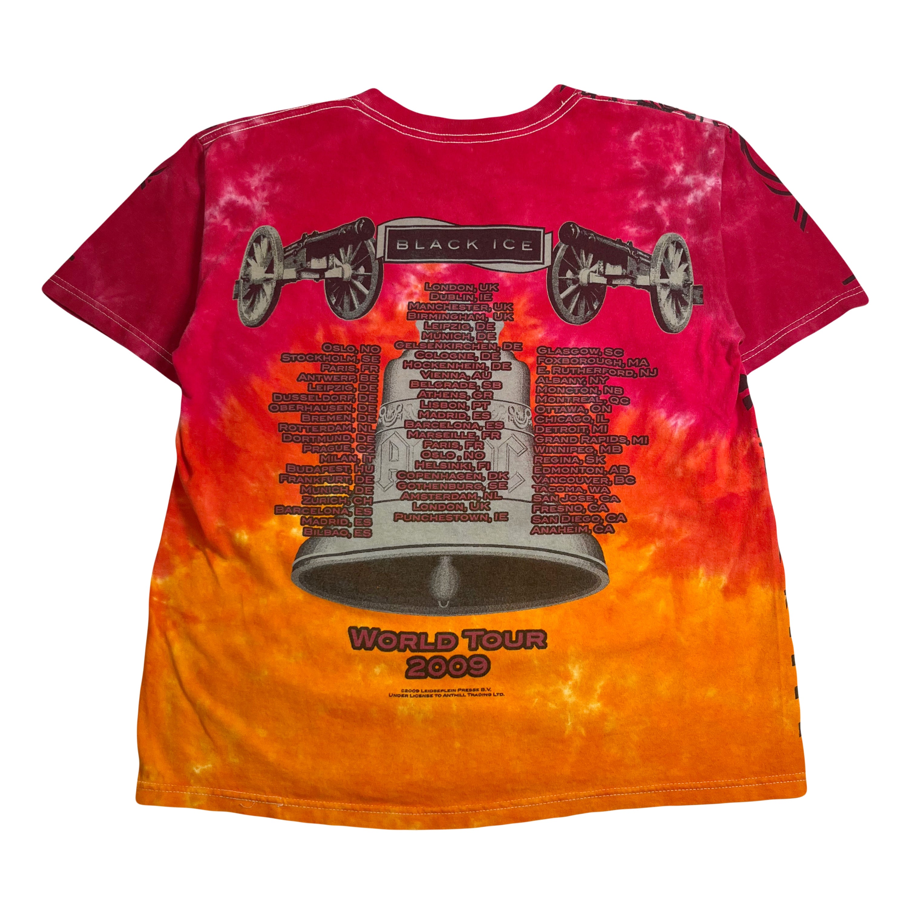 2009 AC DC Black Ice World Tour Tie Dye Tee S