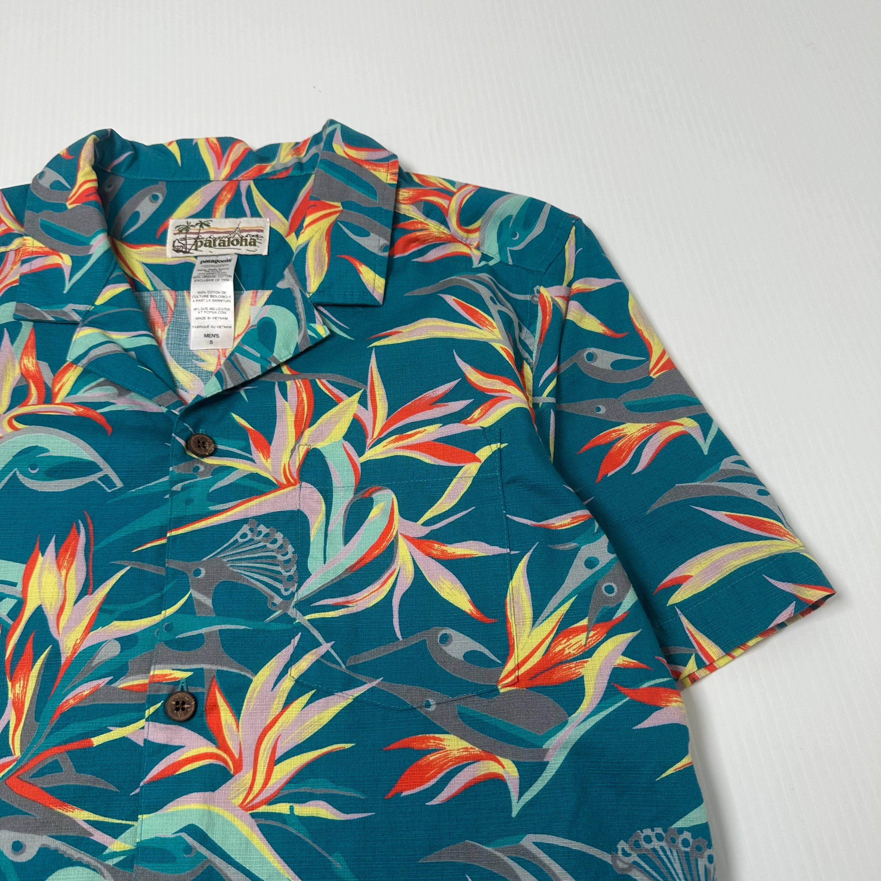 Patagonia Pataloha Floral Short Sleeve Button Up Shirt S
