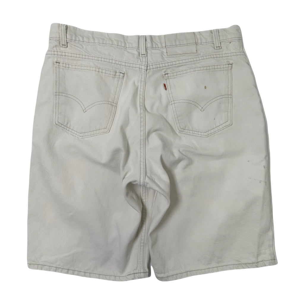 Vintage Levi's Orange Tab Faded White Denim Shorts 36