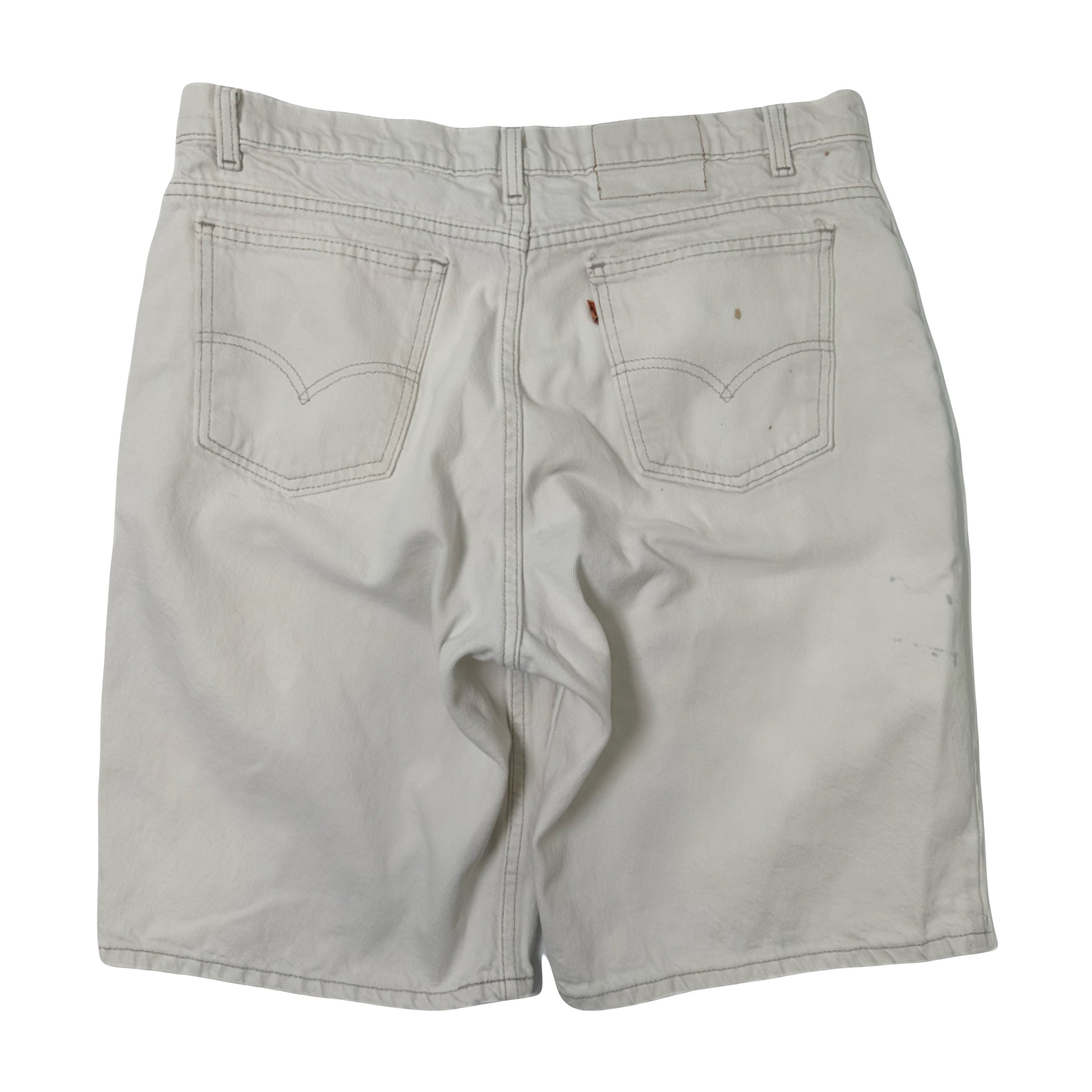 Vintage Levi's Orange Tab Faded White Denim Shorts 36