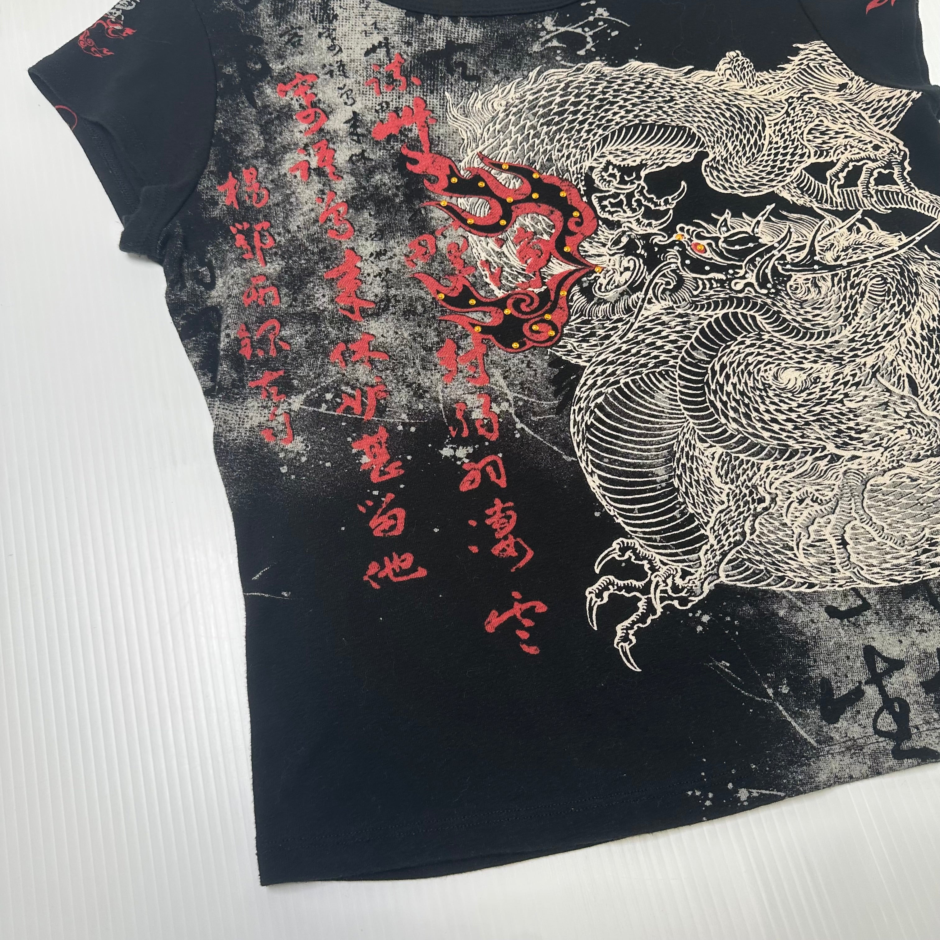 Y2K Dragon Art Graphic Tee Women's L