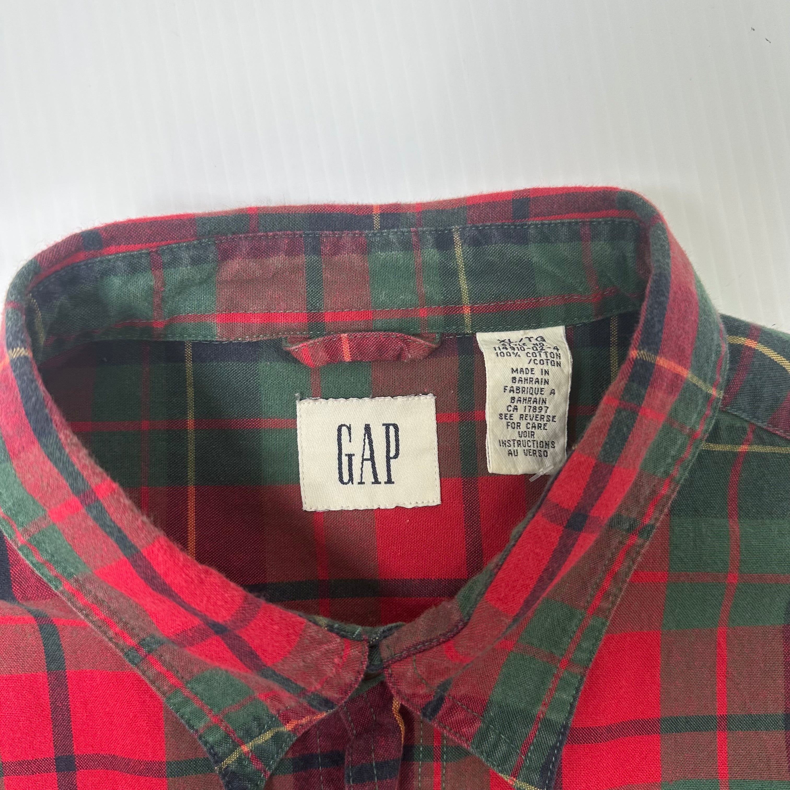Vintage GAP Plaid Button Up Shirt XL