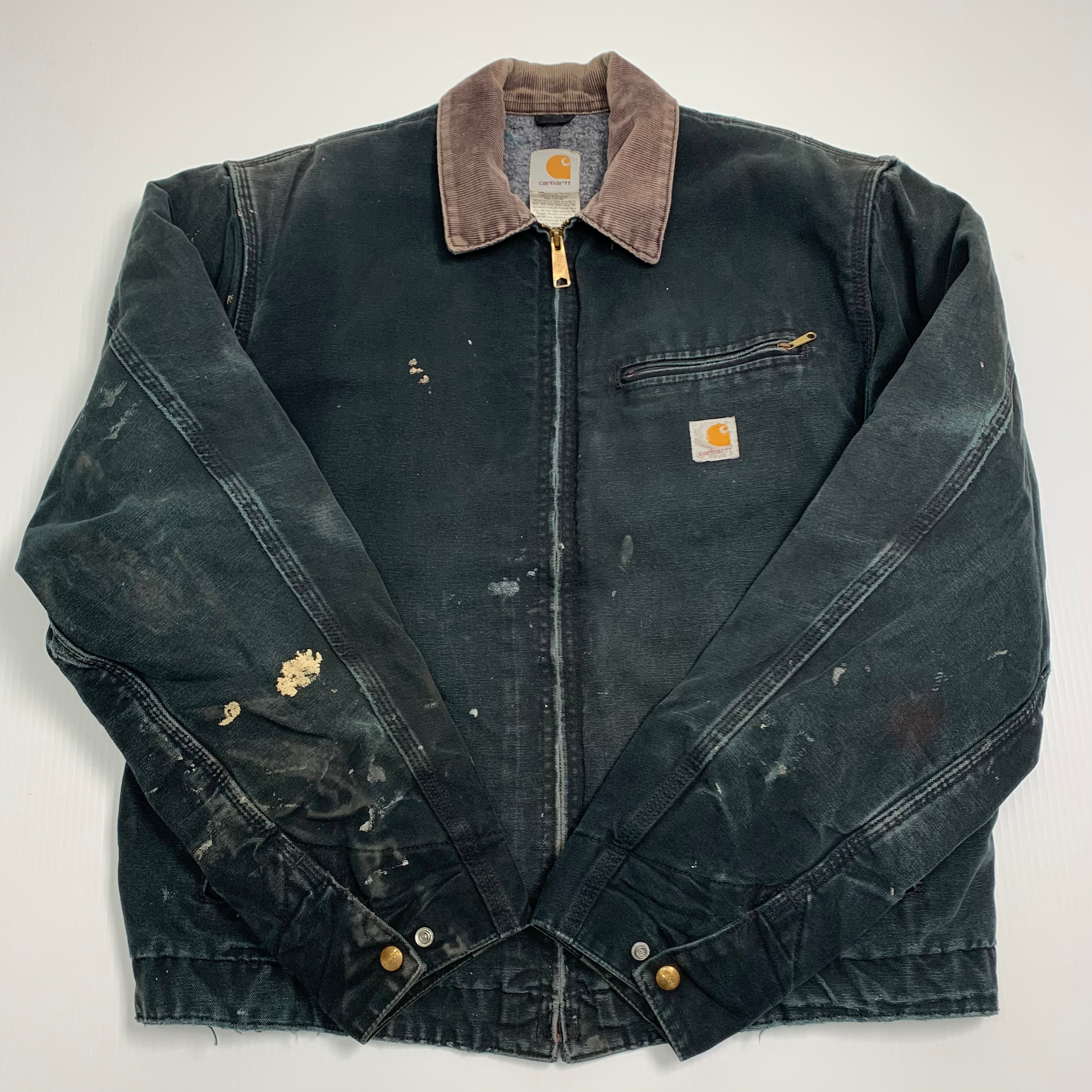 Carhartt J01 Distressed Black Detroit Jacket XL